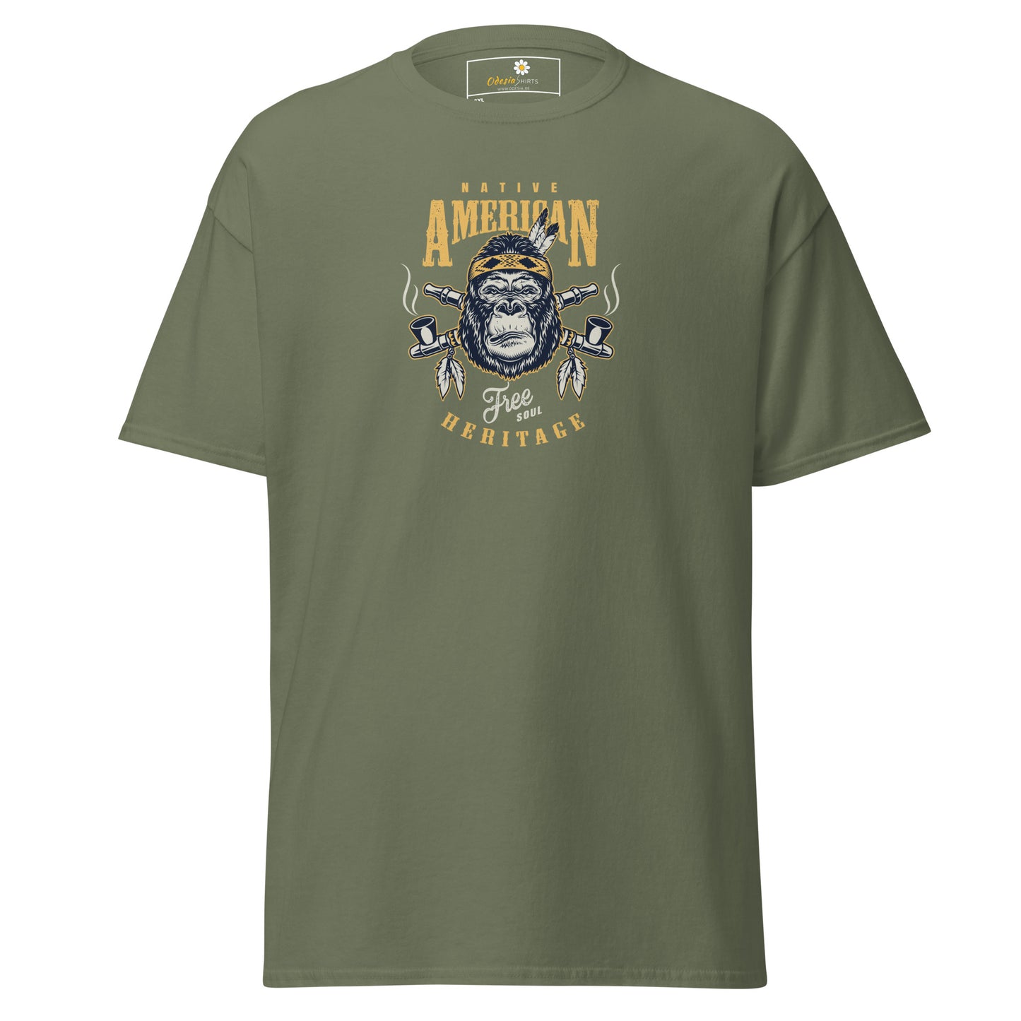 T-shirt classique pour homme - VINTAGE GORILLA NATIVE AMERICANS - GRAND