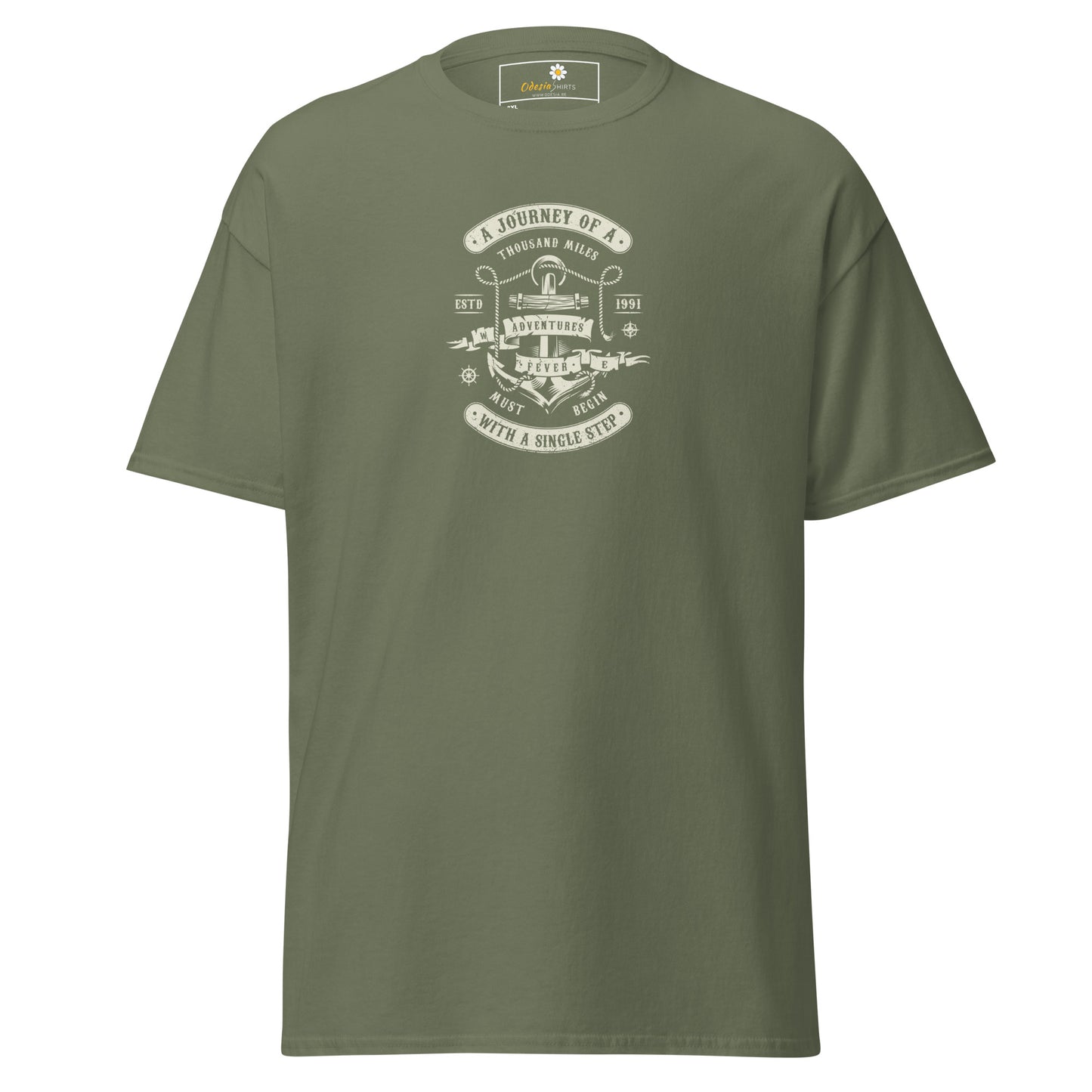 Unisex classic t-shirt - ADVENTURE THOUSAND MILES SINGLE STEP - BIG