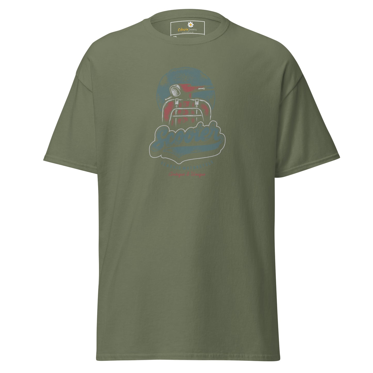 Heren klassiek t-shirt - VINTAGE SCOOTER - GROOT