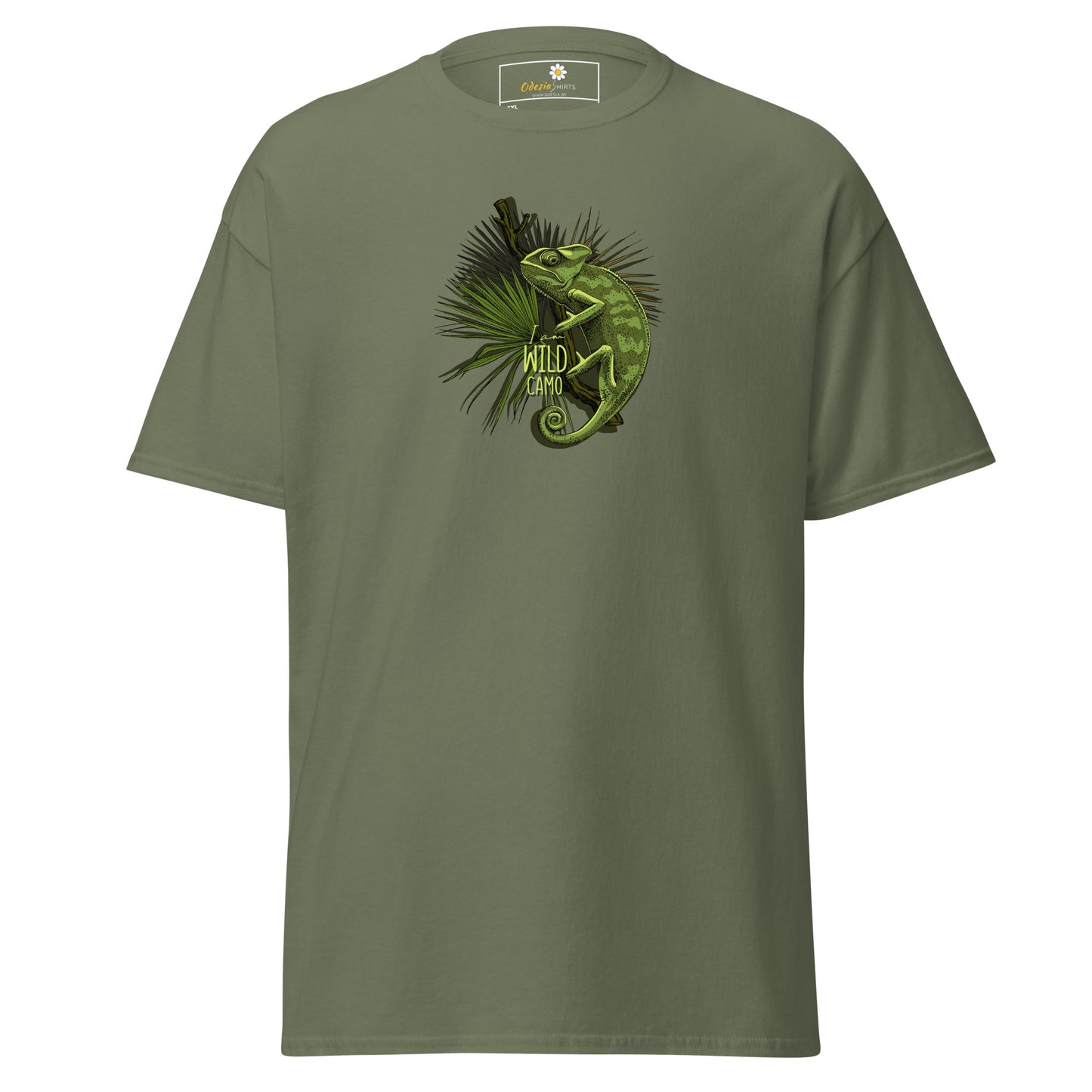 Heren klassiek t-shirt - WILDLIFE CAMELEON - GROOT