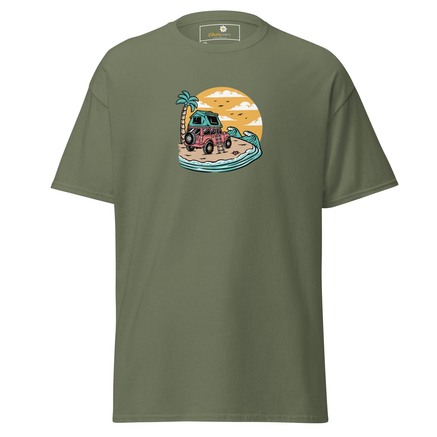 Heren klassiek t-shirt - SUMMER CAR TREE VIEW - GROOT