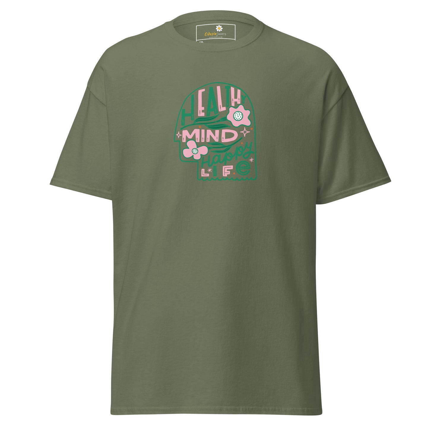 Heren klassiek t-shirt - TEKST GEZONDE GEEST LEVEN - GROOT
