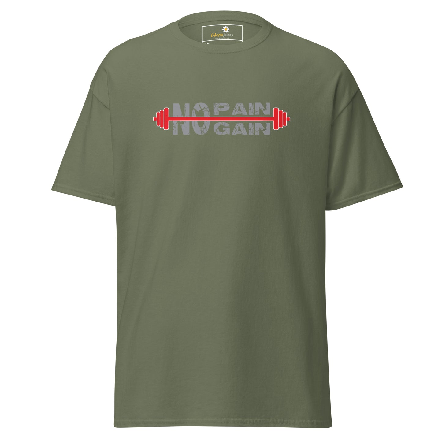 T-shirt classique pour homme - TEXT NO PAIN NO GAIN - GRAND