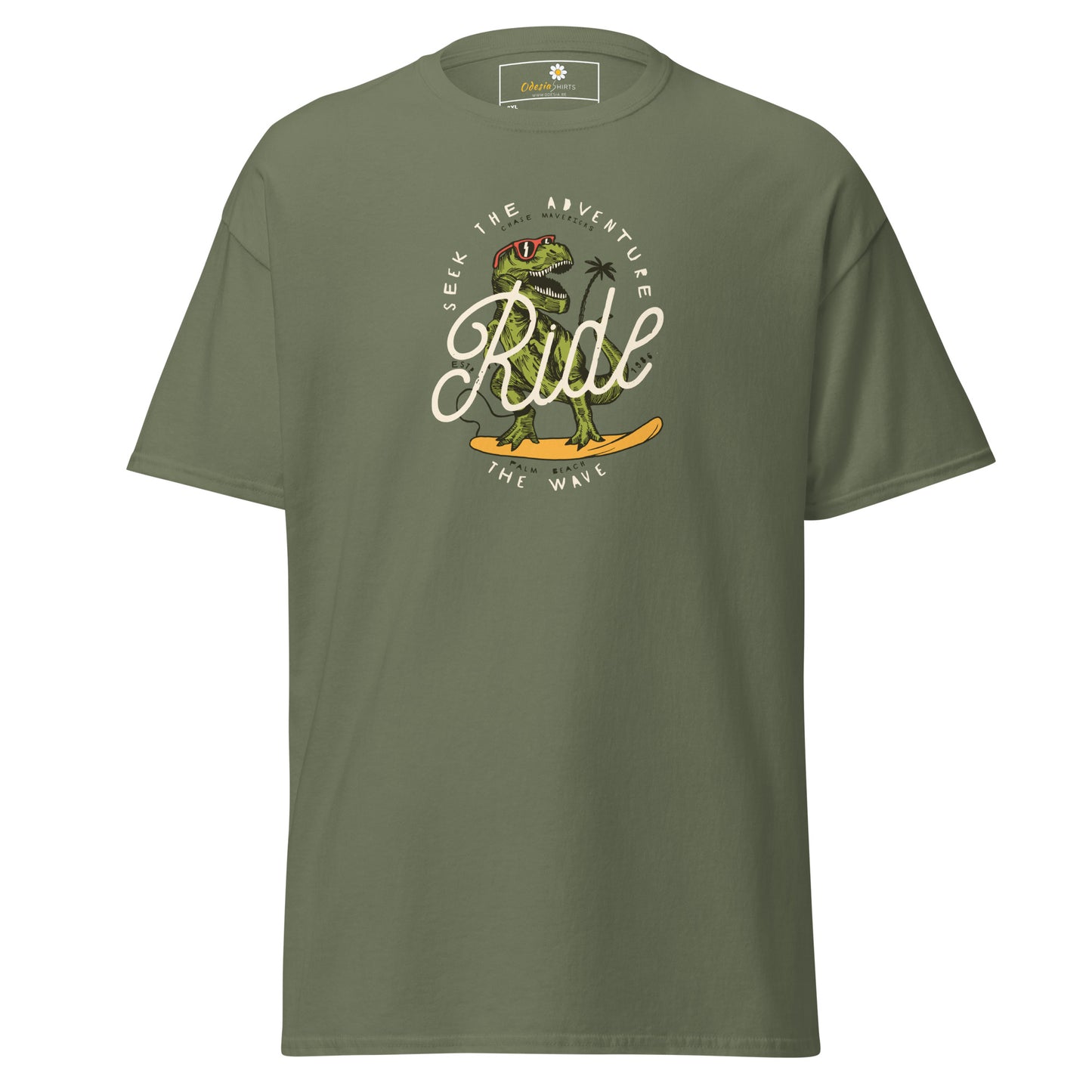 T-shirt classique pour homme - WILDLIFE DINOSAURUS RIDE WAVES - GRAND