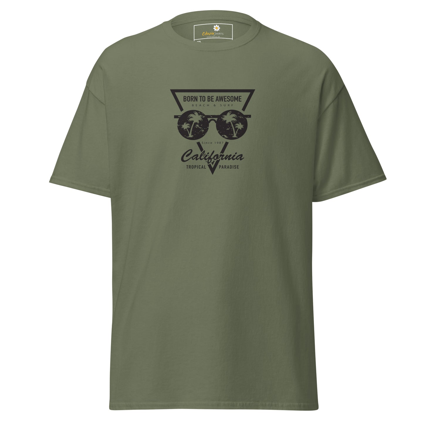 T-shirt classique homme - Lunettes d'été California - Grand