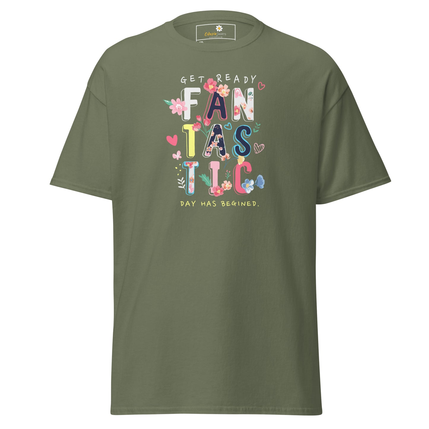 T-shirt classique pour homme - TEXTE UNE JOURNÉE FANTASTIQUE A COMMENCÉ - GRAND