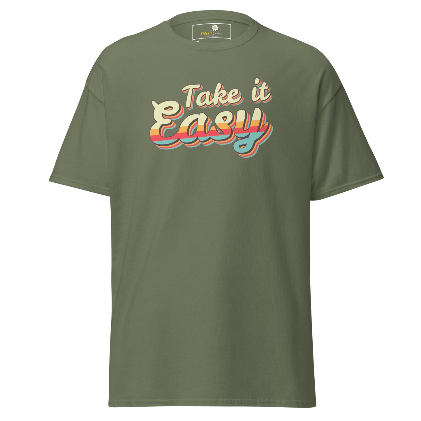 T-shirt classique pour homme - TEXT TAKE IT EASY - BIG