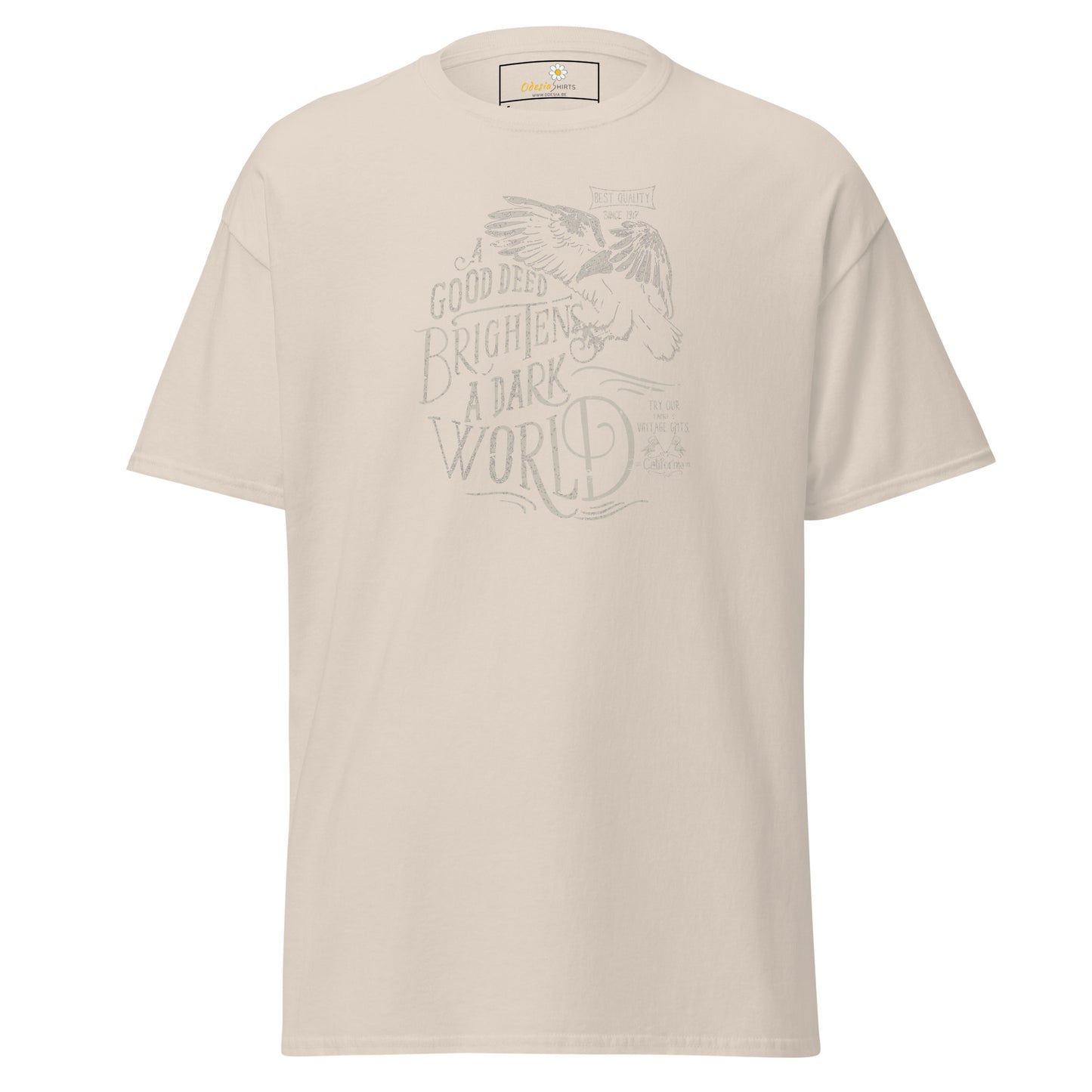 Unisex classic t-shirt - POSITIVE GOOD DEED BRIGHT WORLD - REGULAR