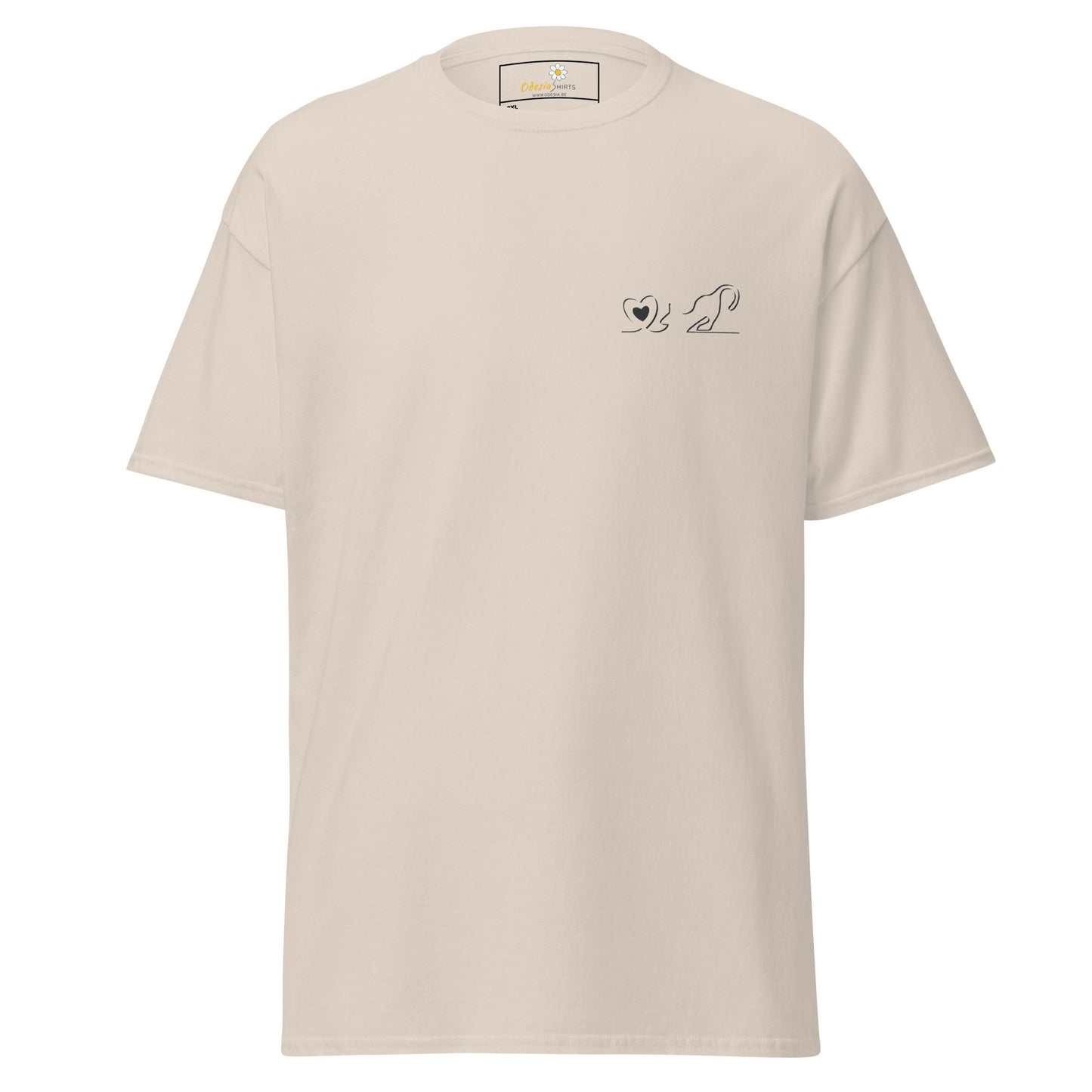 Unisex klassiek t-shirt - ANIMALS POCKET LOVE CAT - REGULAR