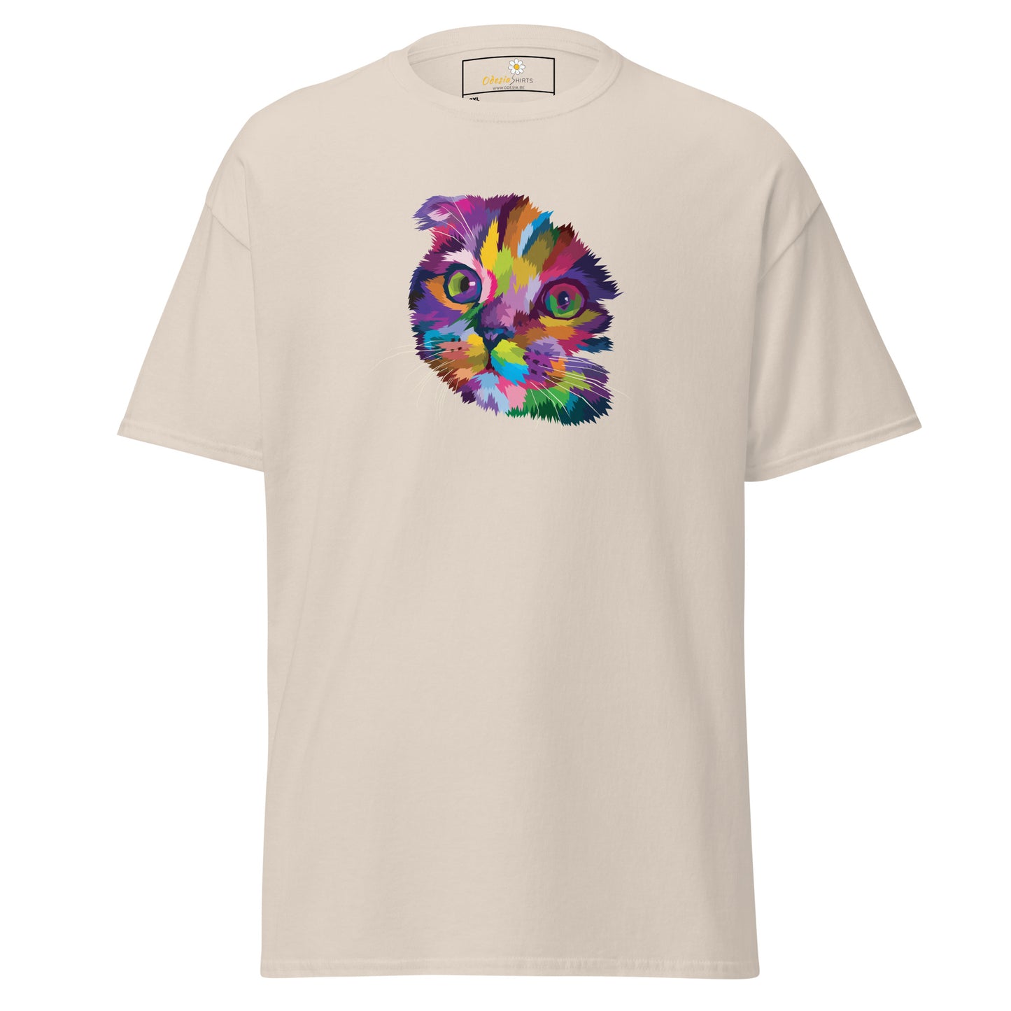 Unisex klassiek t-shirt - ANIMALS COLORFULL CATHEAD - GROOT