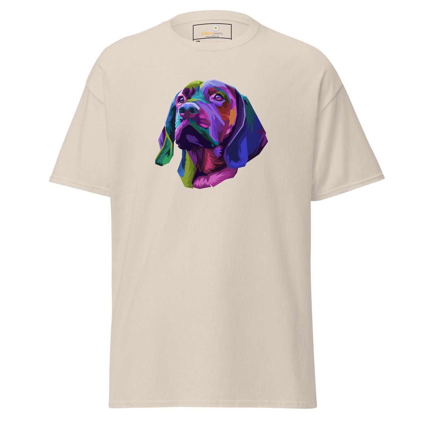 Unisex klassiek t-shirt - ANIMALS COLORFULL DOGHEAD - GROOT