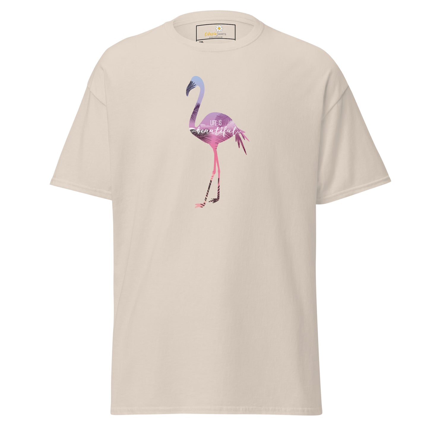 Heren klassiek t-shirt - WILDLIFE FLAMINGO - GROOT