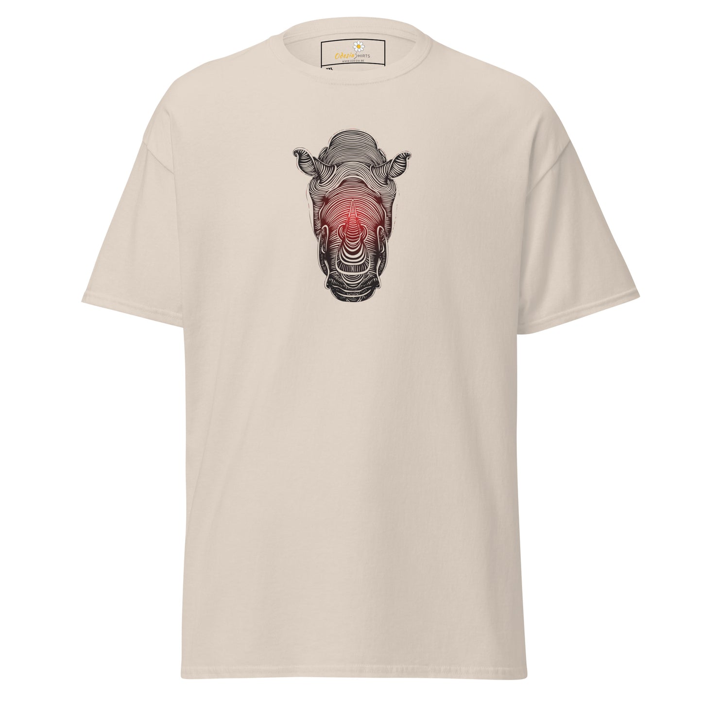 Heren klassiek t-shirt - WILDLIFE RHINO RED - GROOT
