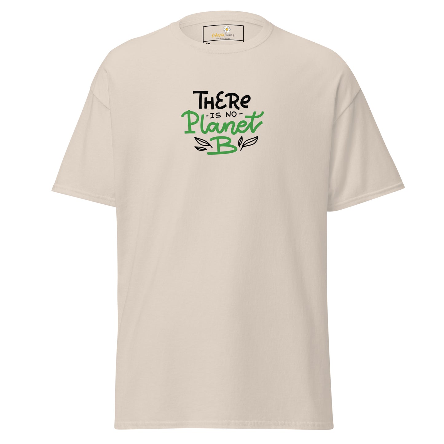 Heren klassiek t-shirt - VEGECOLO ER IS GEEN PLANEET B - GROOT