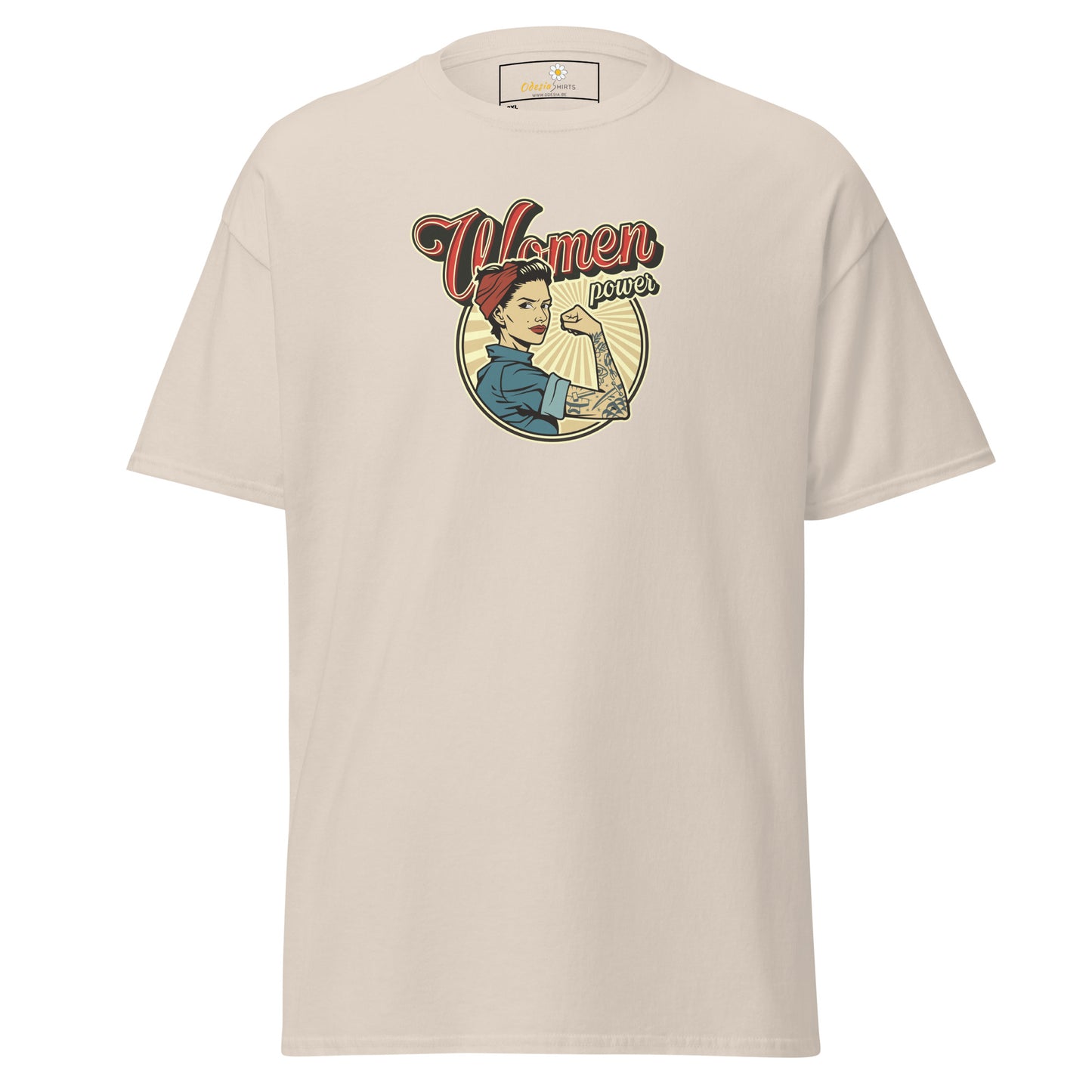 Klassiek heren t-shirt - VINTAGE WOMAN POWER - GROOT