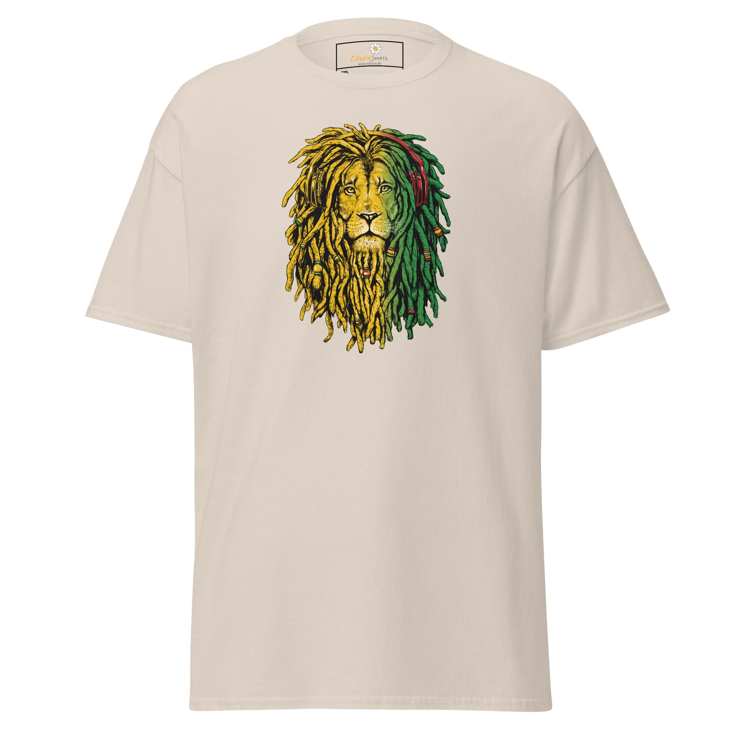 Heren klassiek t-shirt - WILDLIFE REGGAE LION - GROOT