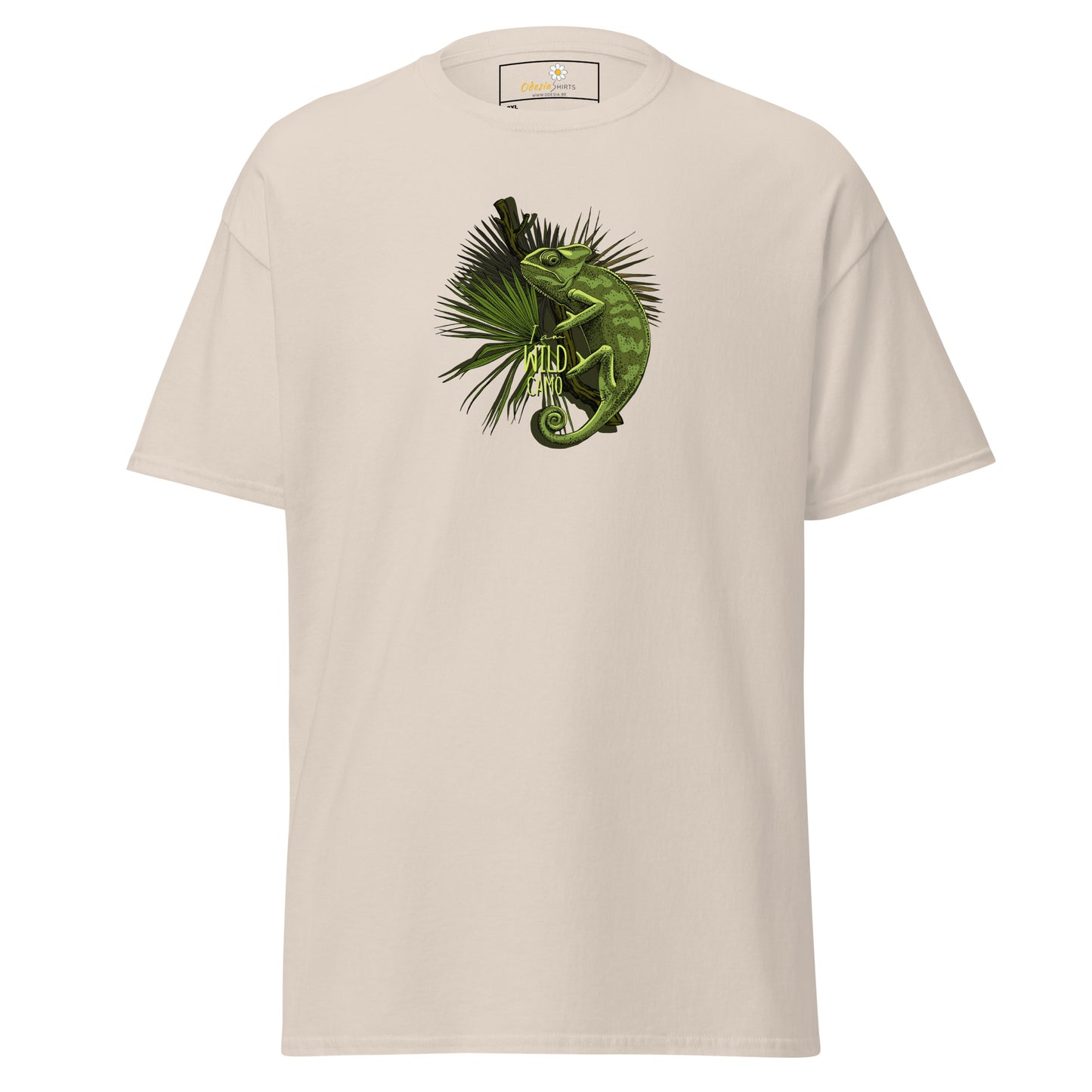Heren klassiek t-shirt - WILDLIFE CAMELEON - GROOT