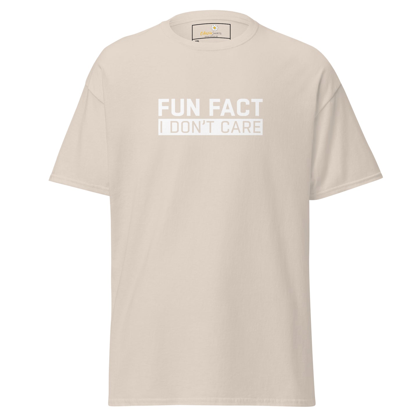 Heren klassiek t-shirt - TEKST PLEZIER HET KAN MIJ NIET SCHELEN - GROOT