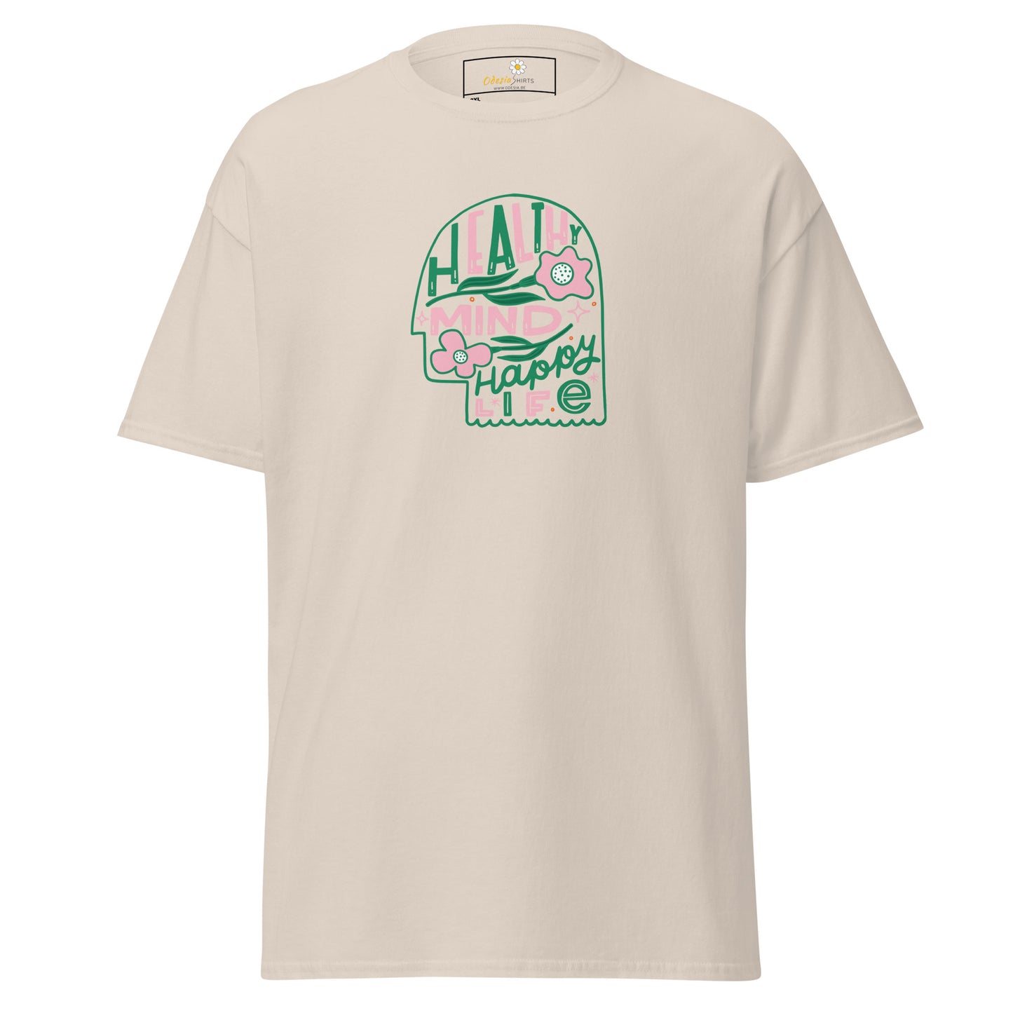 Heren klassiek t-shirt - TEKST GEZONDE GEEST LEVEN - GROOT