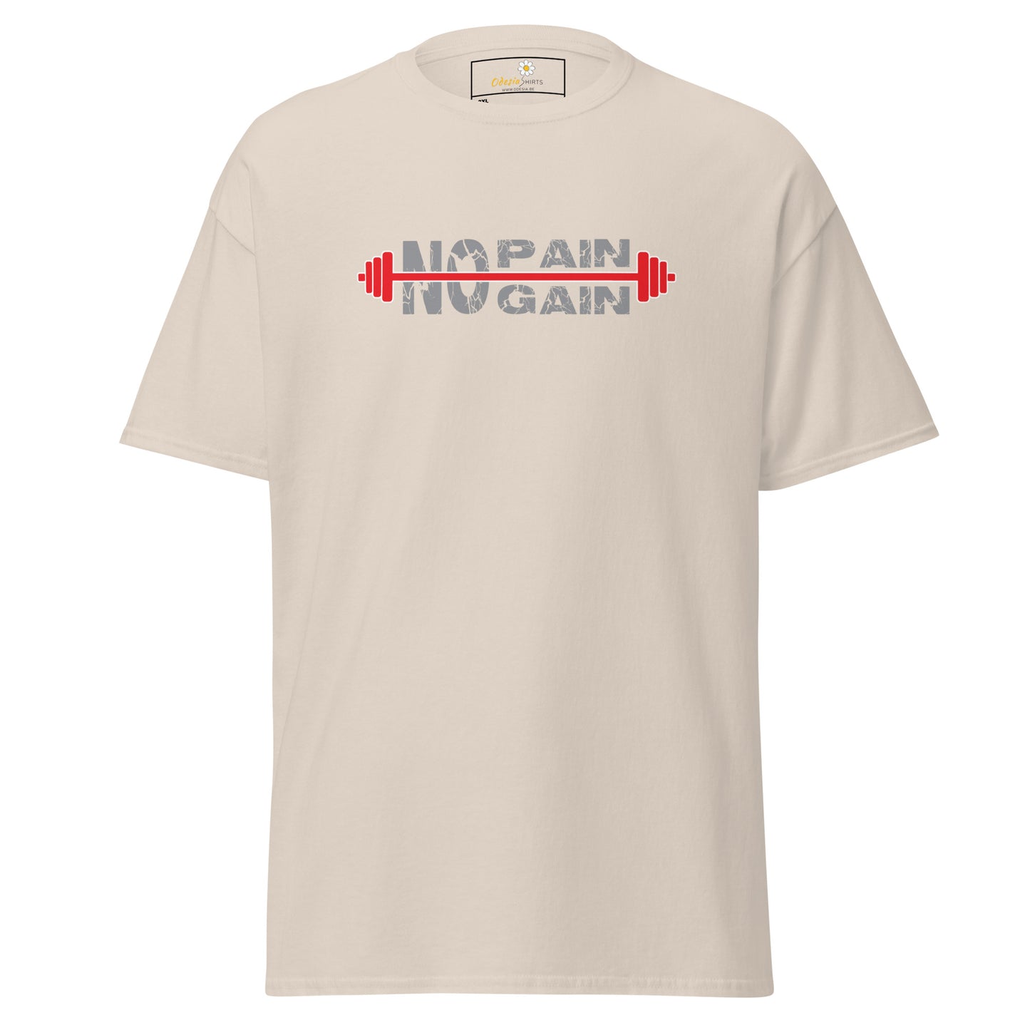 T-shirt classique pour homme - TEXT NO PAIN NO GAIN - GRAND