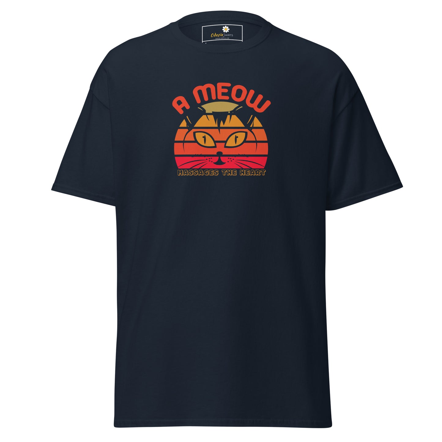 T-shirt classique unisexe - ANIMAUX UN CHAT MASSAGE LE CŒUR - RÉGULIER