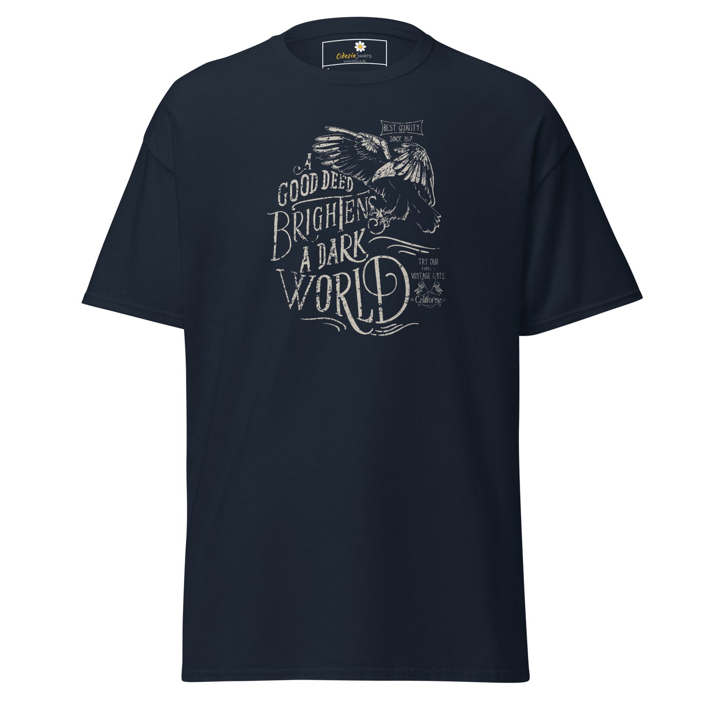 Unisex classic t-shirt - POSITIVE GOOD DEED BRIGHT WORLD - REGULAR