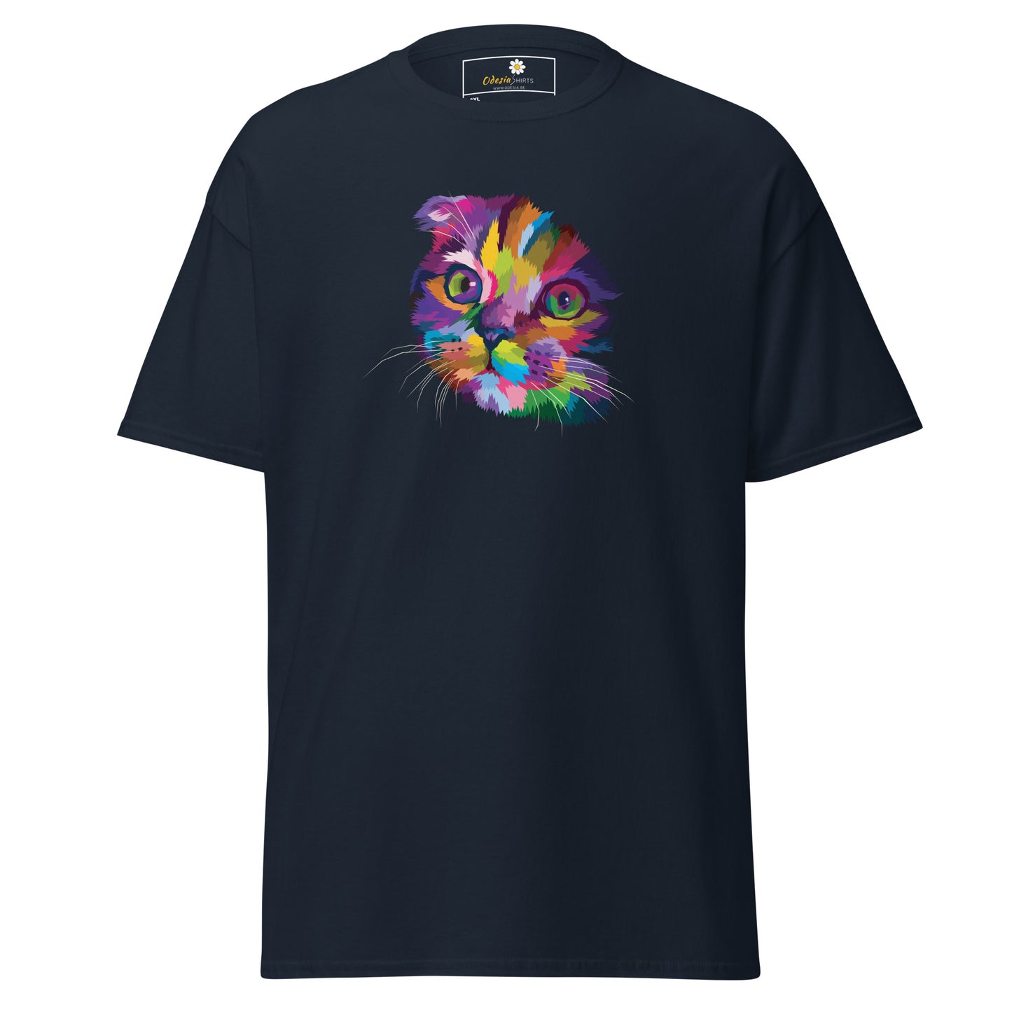 Unisex klassiek t-shirt - ANIMALS COLORFULL CATHEAD - GROOT