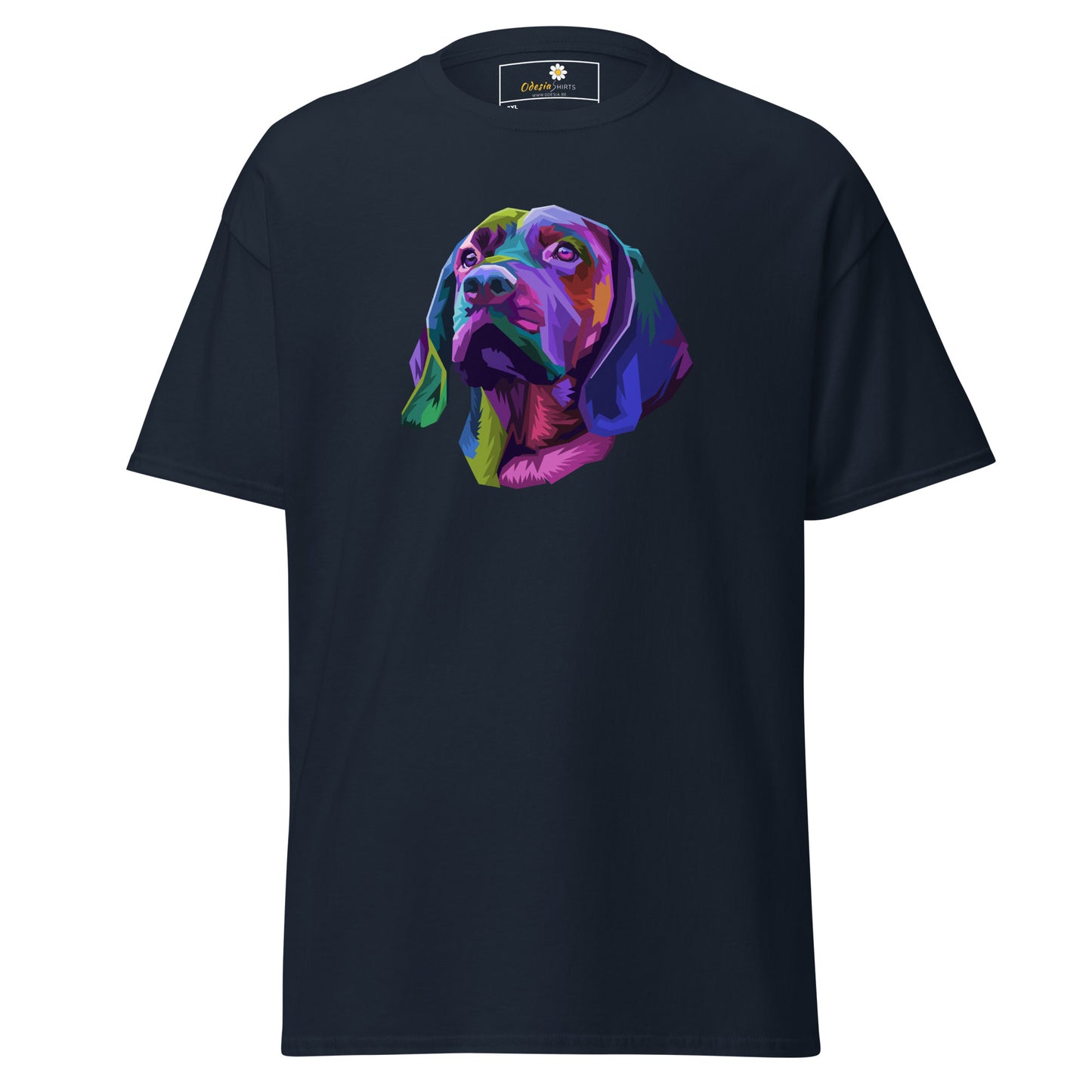 Unisex klassiek t-shirt - ANIMALS COLORFULL DOGHEAD - GROOT