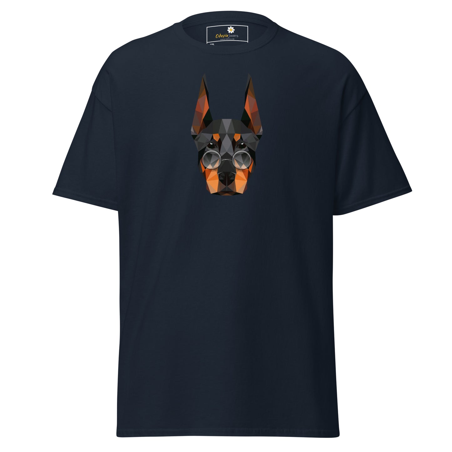 T-shirt classique unisexe - ANIMAUX TÊTE DE CHIEN LUNETTES - GRAND