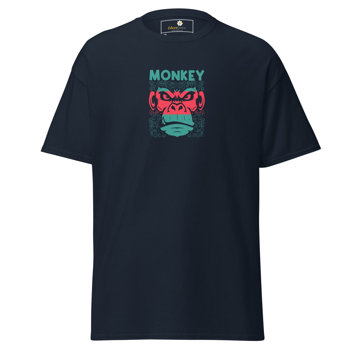 Klassiek heren t-shirt - WILDLIFE MONKEY FACE - GROOT