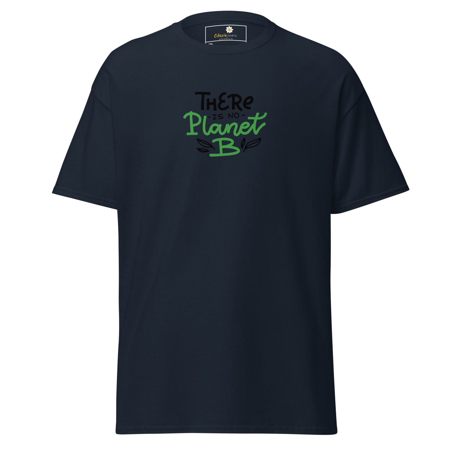 Heren klassiek t-shirt - VEGECOLO ER IS GEEN PLANEET B - GROOT