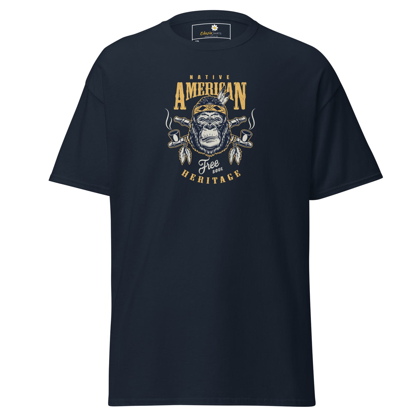 T-shirt classique pour homme - VINTAGE GORILLA NATIVE AMERICANS - GRAND