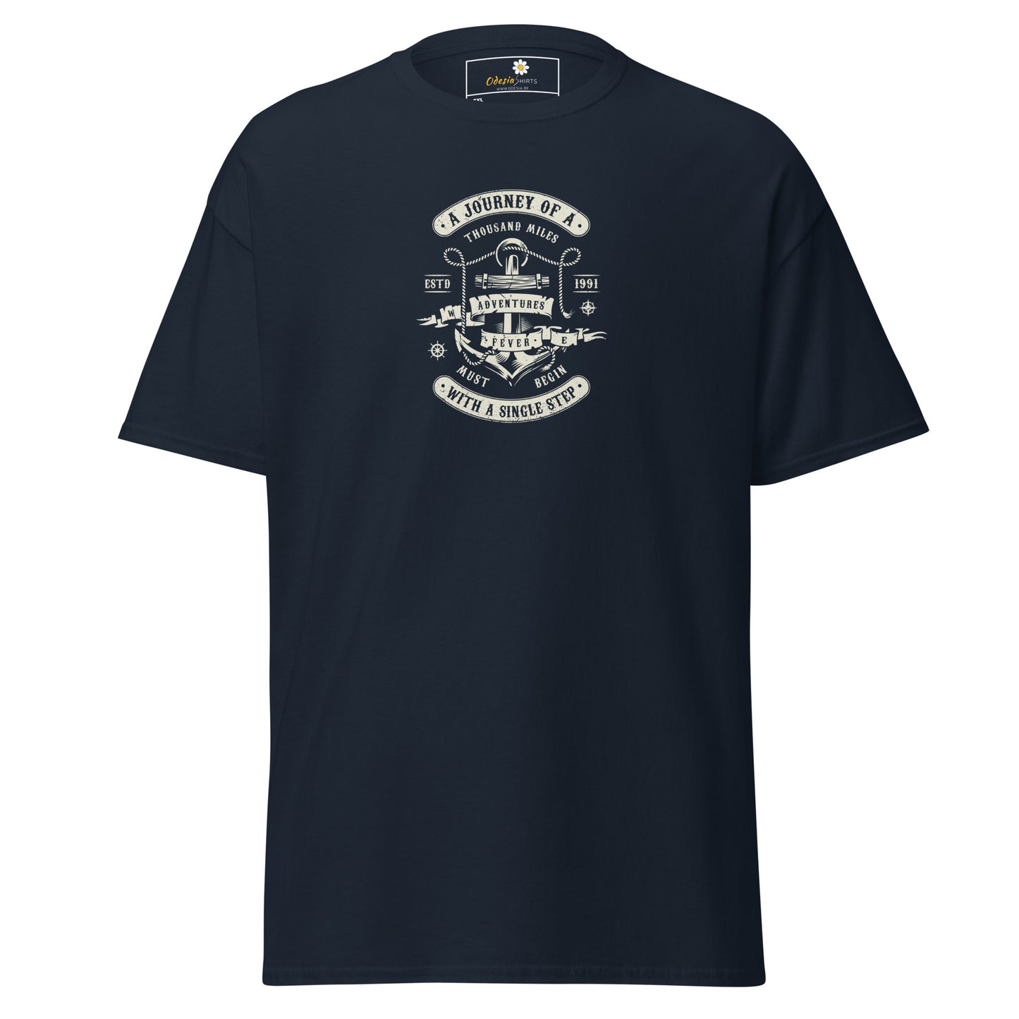 Unisex classic t-shirt - ADVENTURE THOUSAND MILES SINGLE STEP - BIG
