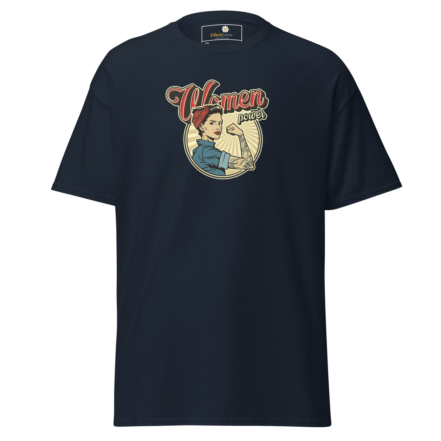 Klassiek heren t-shirt - VINTAGE WOMAN POWER - GROOT