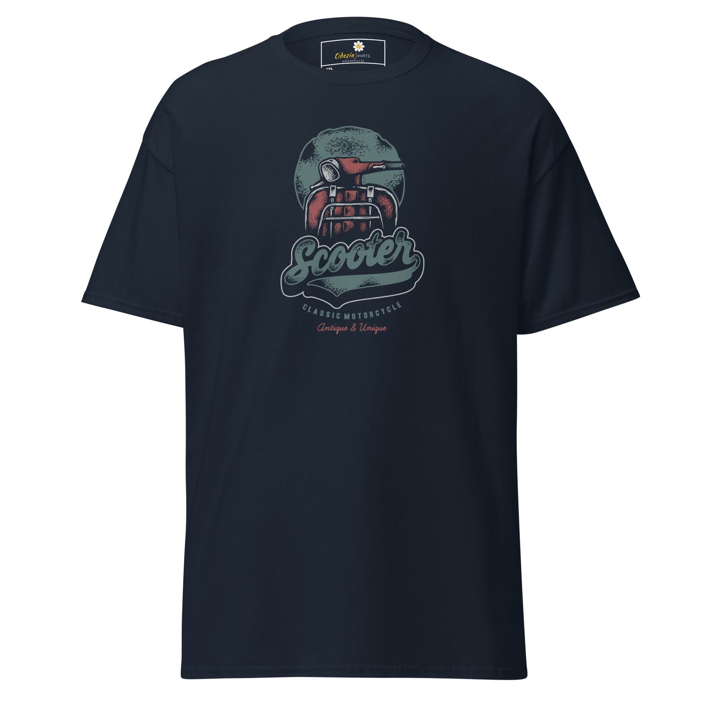 Heren klassiek t-shirt - VINTAGE SCOOTER - GROOT