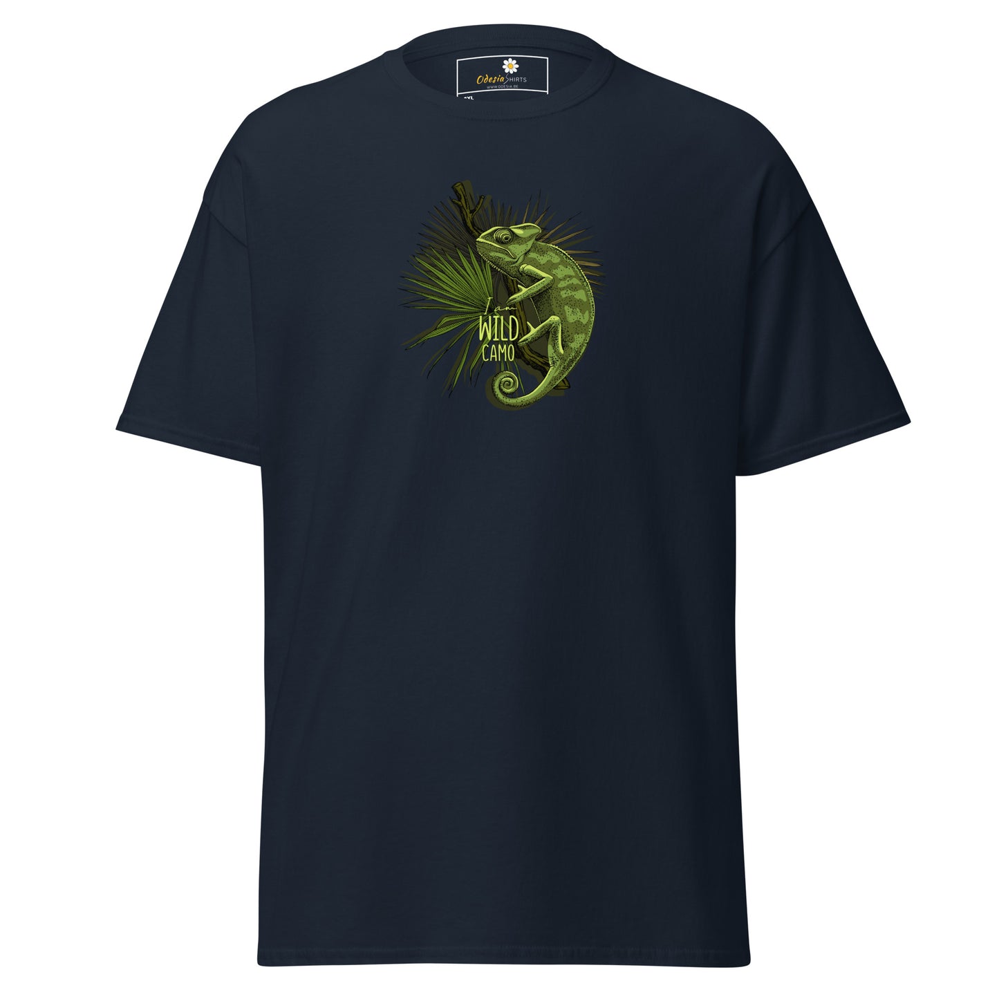 Heren klassiek t-shirt - WILDLIFE CAMELEON - GROOT