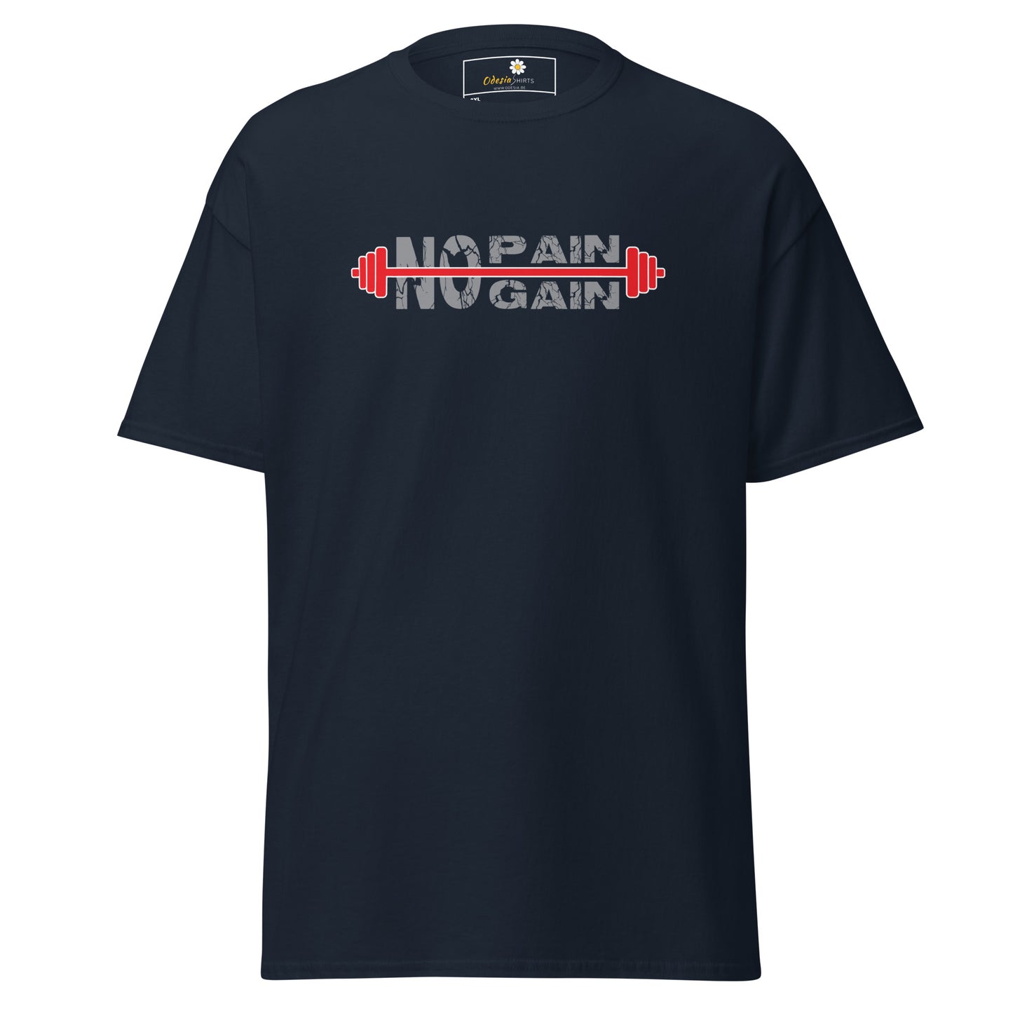 T-shirt classique pour homme - TEXT NO PAIN NO GAIN - GRAND
