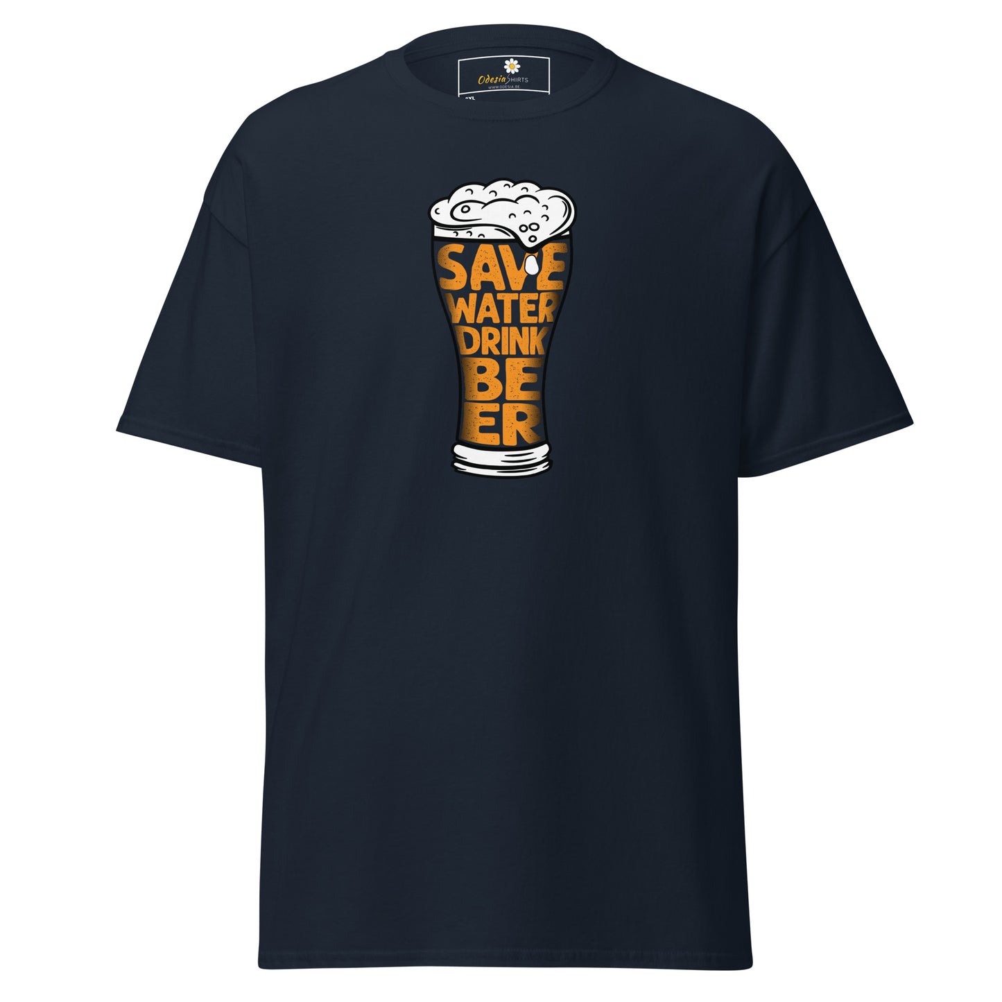 Unisex klassiek t-shirt - FUN SAVE WATER DRINK BEER - GROOT
