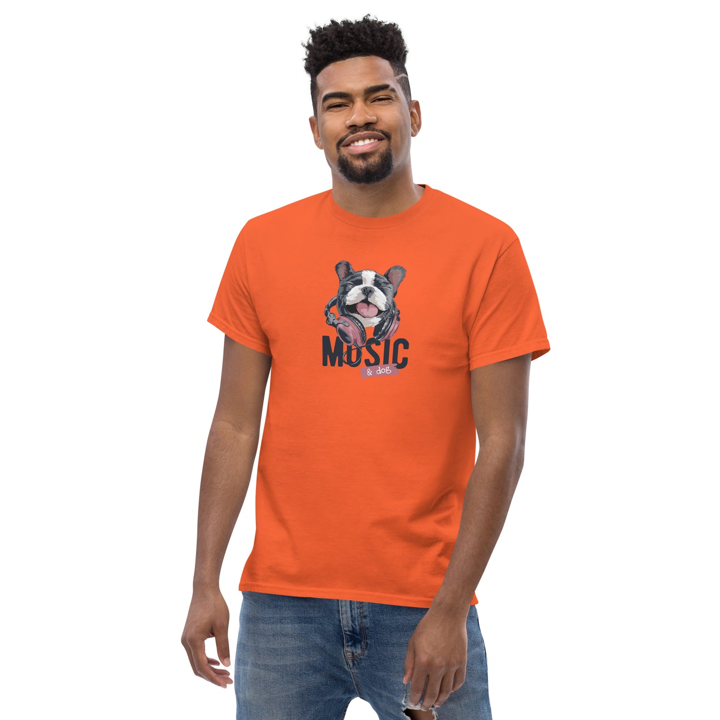 T-shirt classique unisexe - ANIMAUX CHIEN MUSIQUE - GRAND