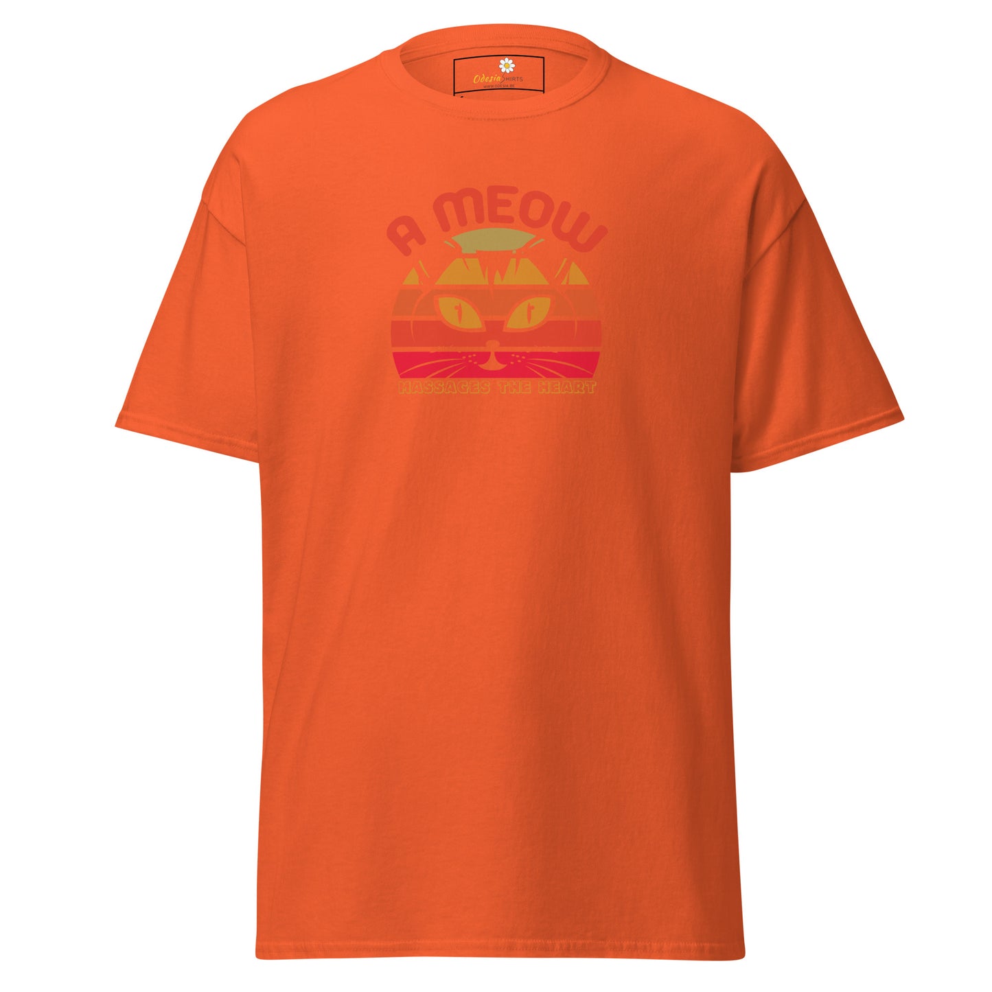 T-shirt classique unisexe - ANIMAUX UN CHAT MASSAGE LE CŒUR - RÉGULIER