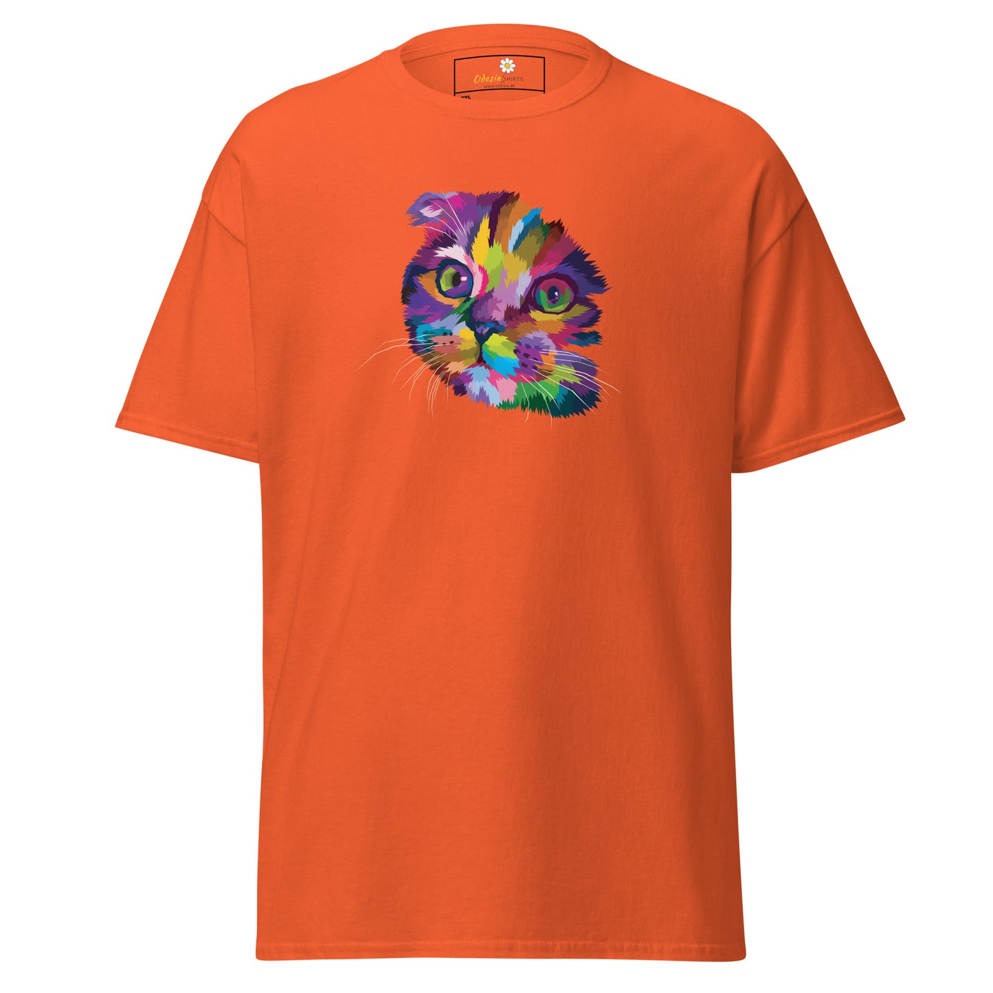 Unisex klassiek t-shirt - ANIMALS COLORFULL CATHEAD - GROOT