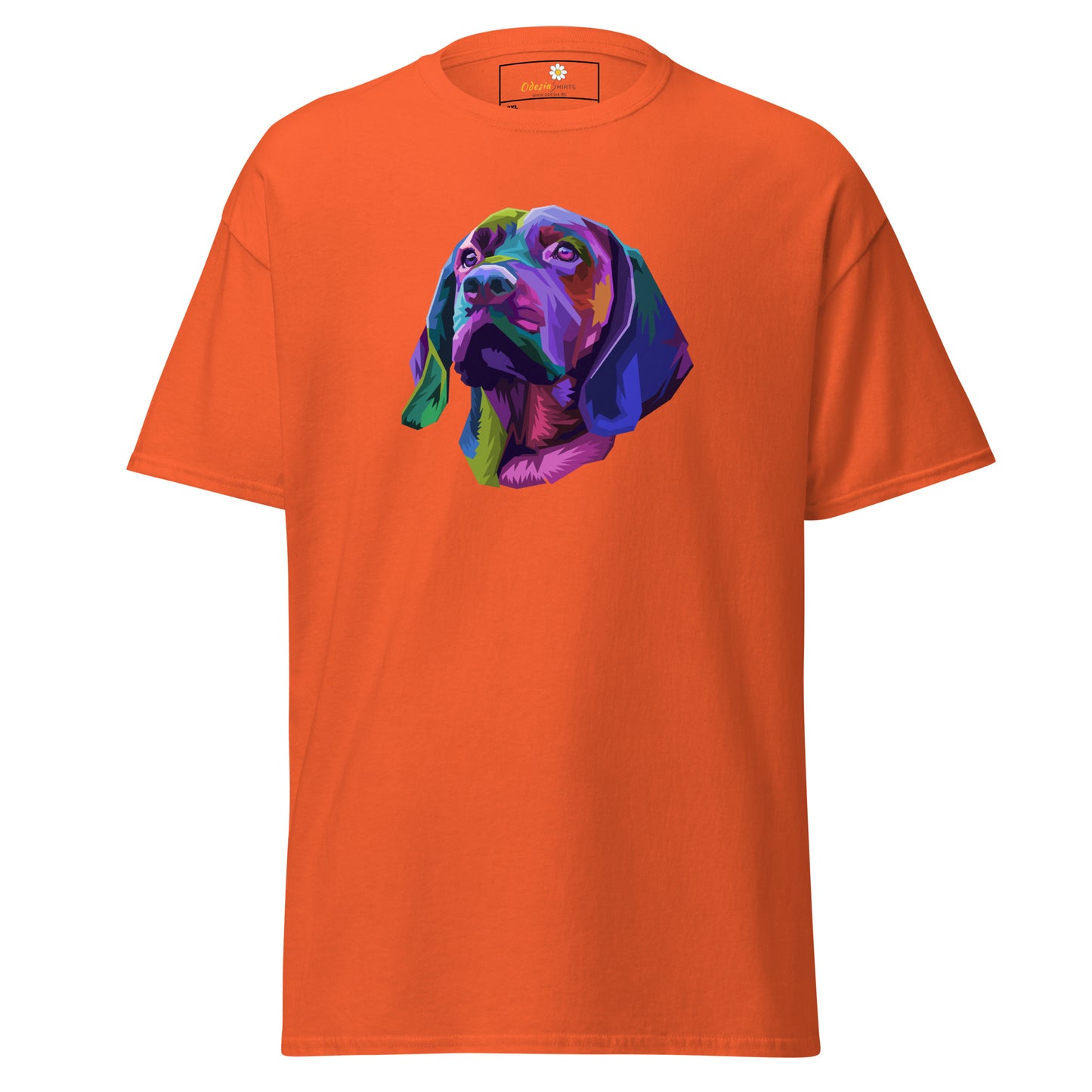 Unisex klassiek t-shirt - ANIMALS COLORFULL DOGHEAD - GROOT