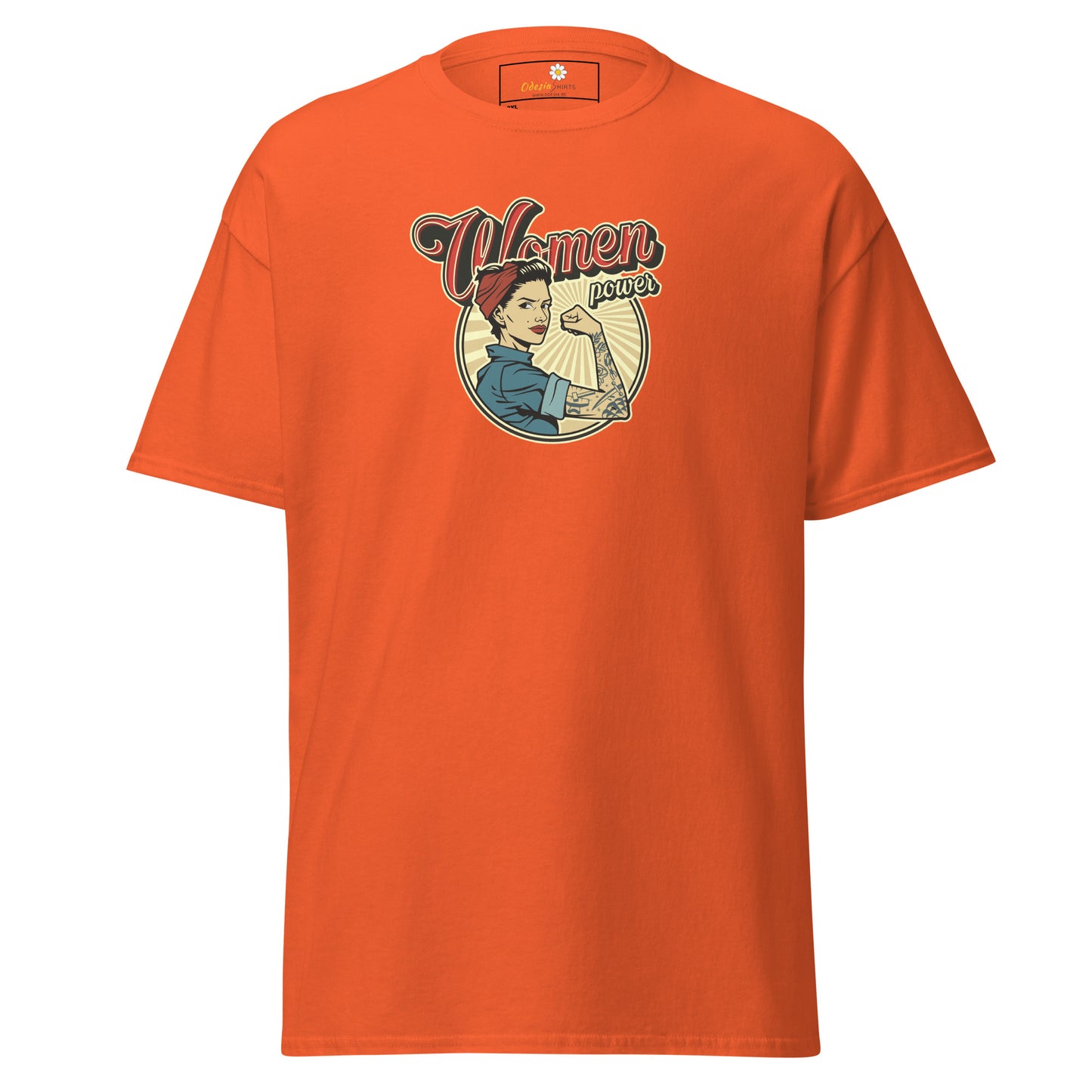 Klassiek heren t-shirt - VINTAGE WOMAN POWER - GROOT