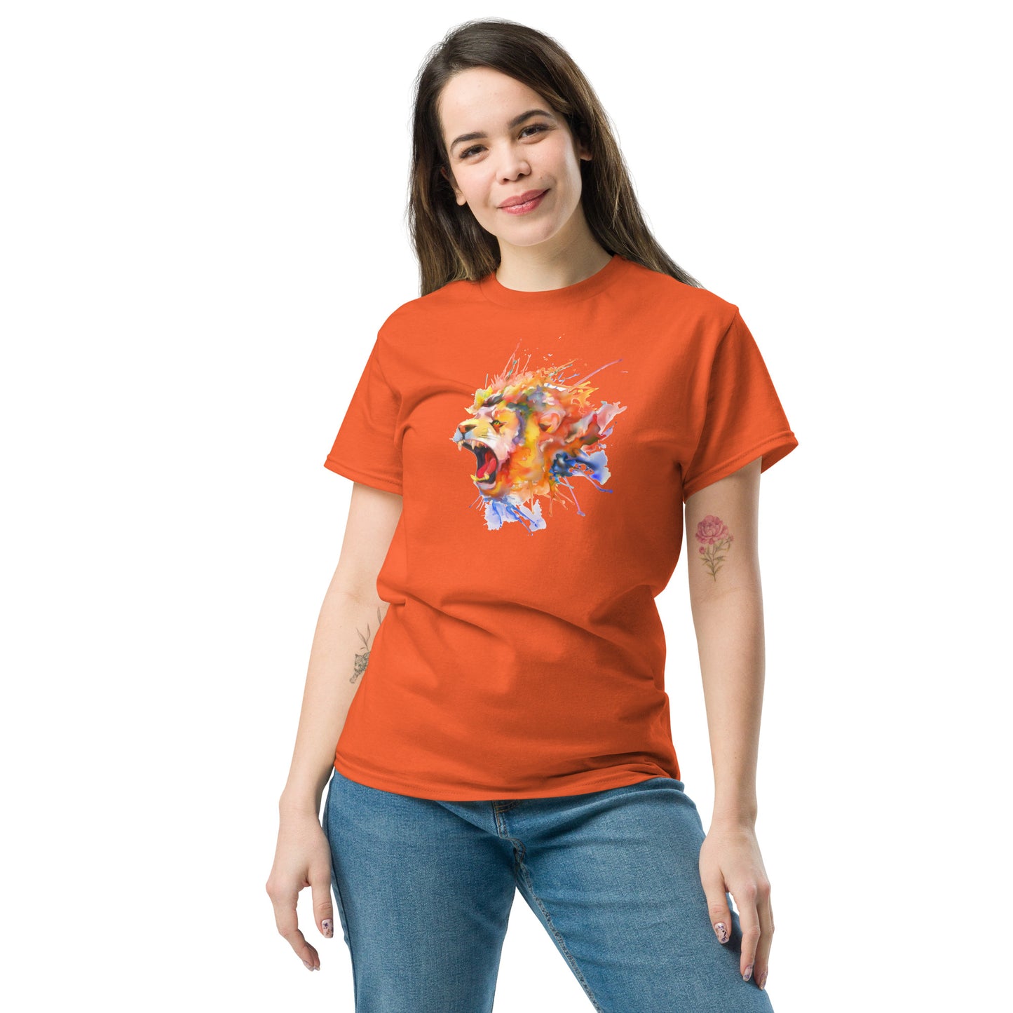 T-shirt classique pour homme - WILDLIFE LION WATERPAINTING - GRAND