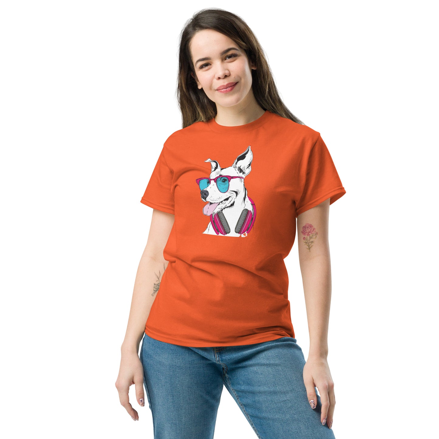 T-shirt classique unisexe - ANIMAUX MUSIQUE FUN CHIEN - GRAND