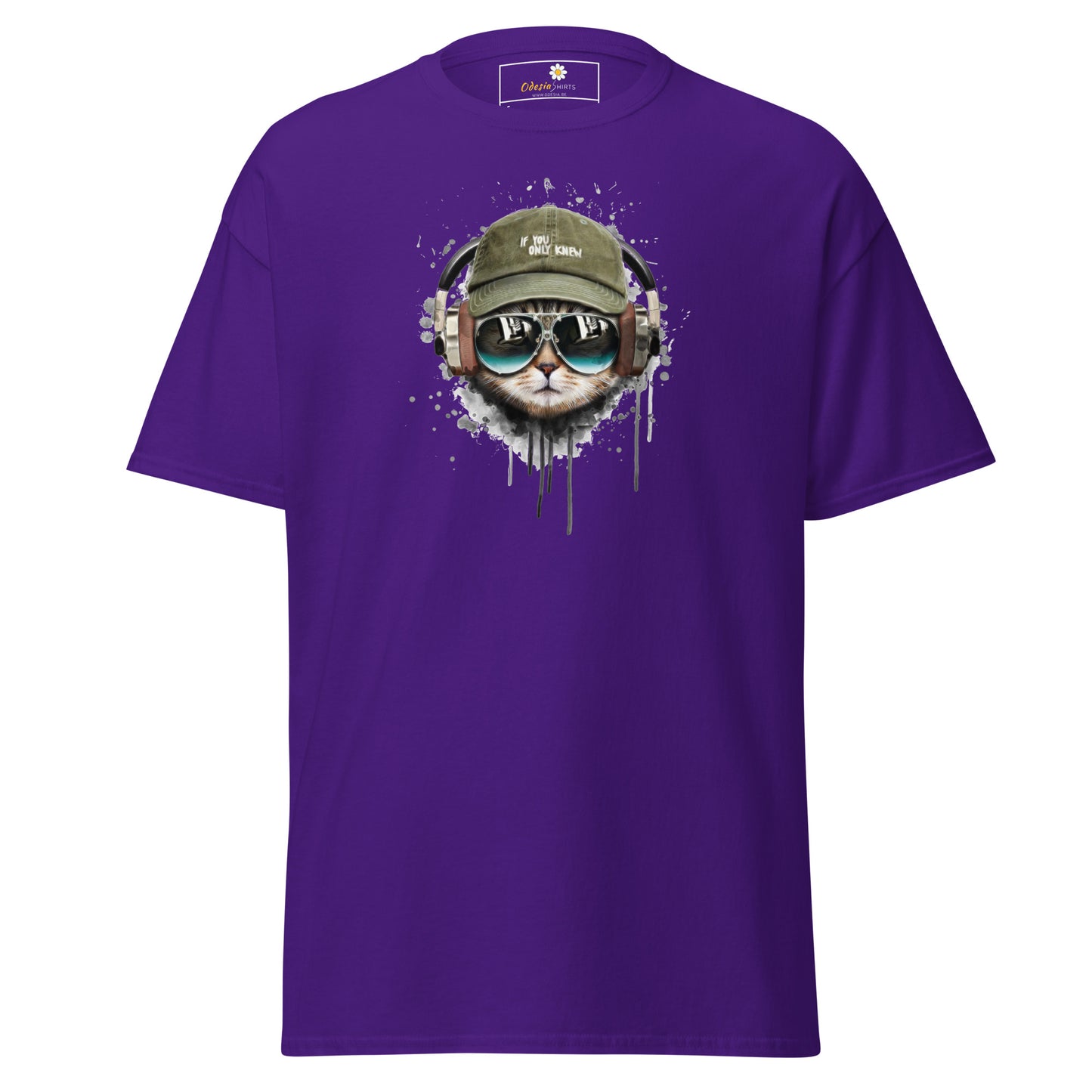 T-shirt classique unisexe - ANIMAUX MUSIQUE CHAT CHAPEAU - RÉGULIER