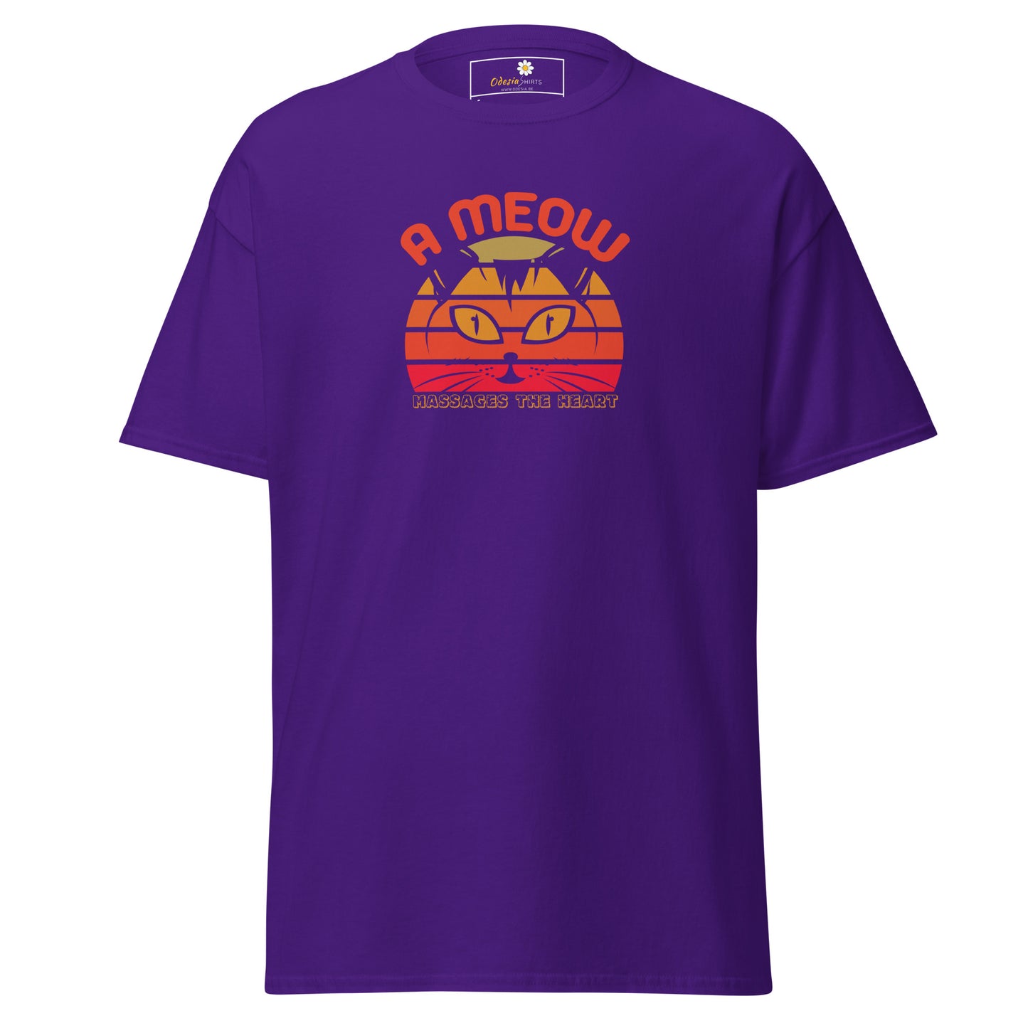 T-shirt classique unisexe - ANIMAUX UN CHAT MASSAGE LE CŒUR - RÉGULIER