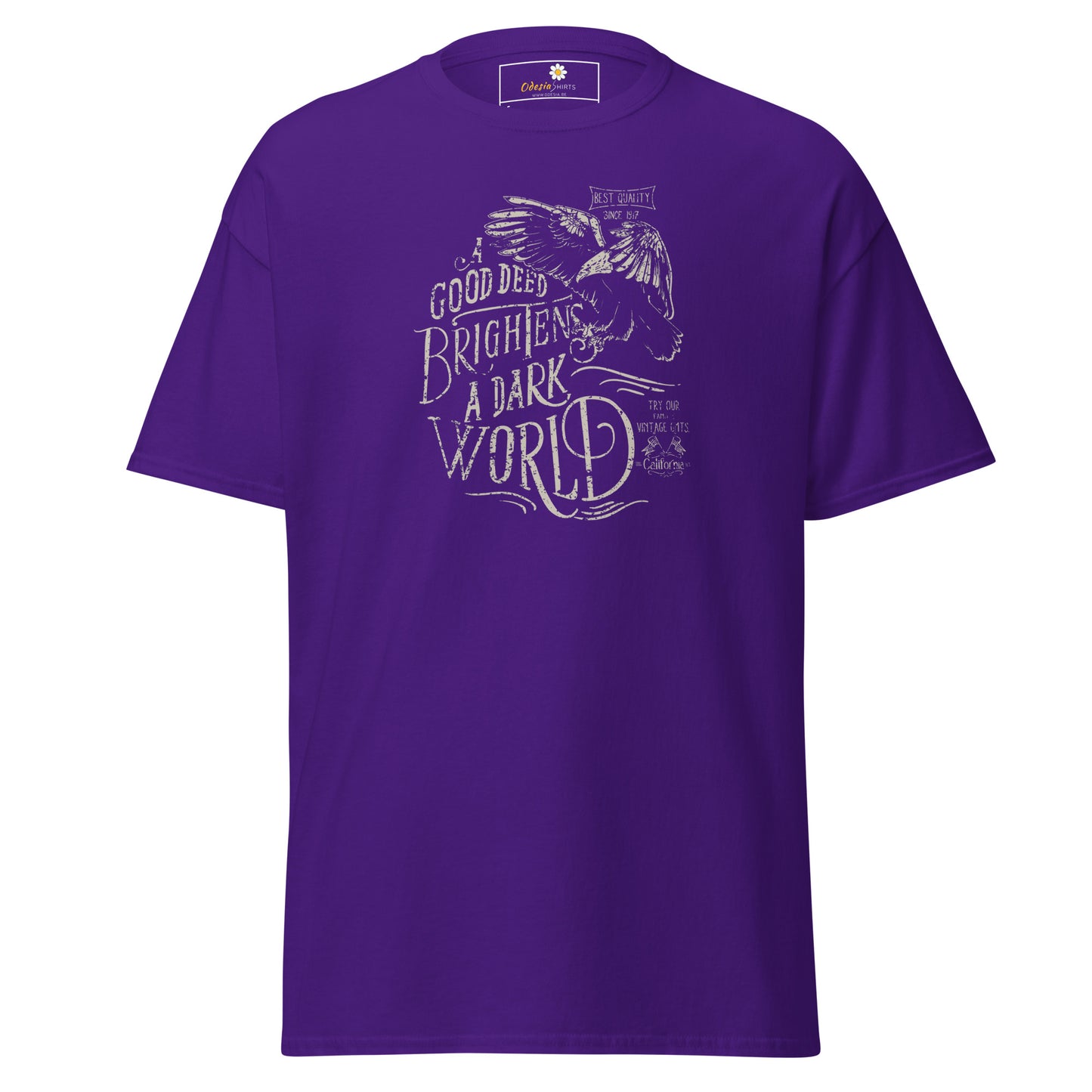 Unisex classic t-shirt - POSITIVE GOOD DEED BRIGHT WORLD - REGULAR