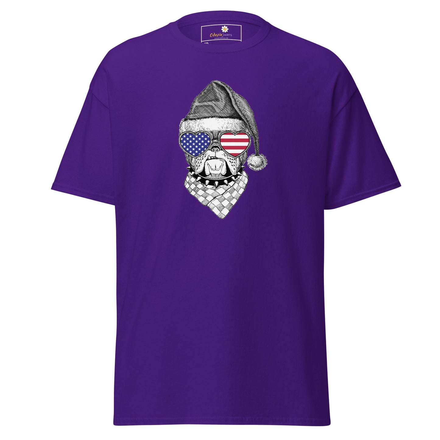 T-shirt classique unisexe - ANIMAUX TÊTE DE CHIEN USA - GRAND