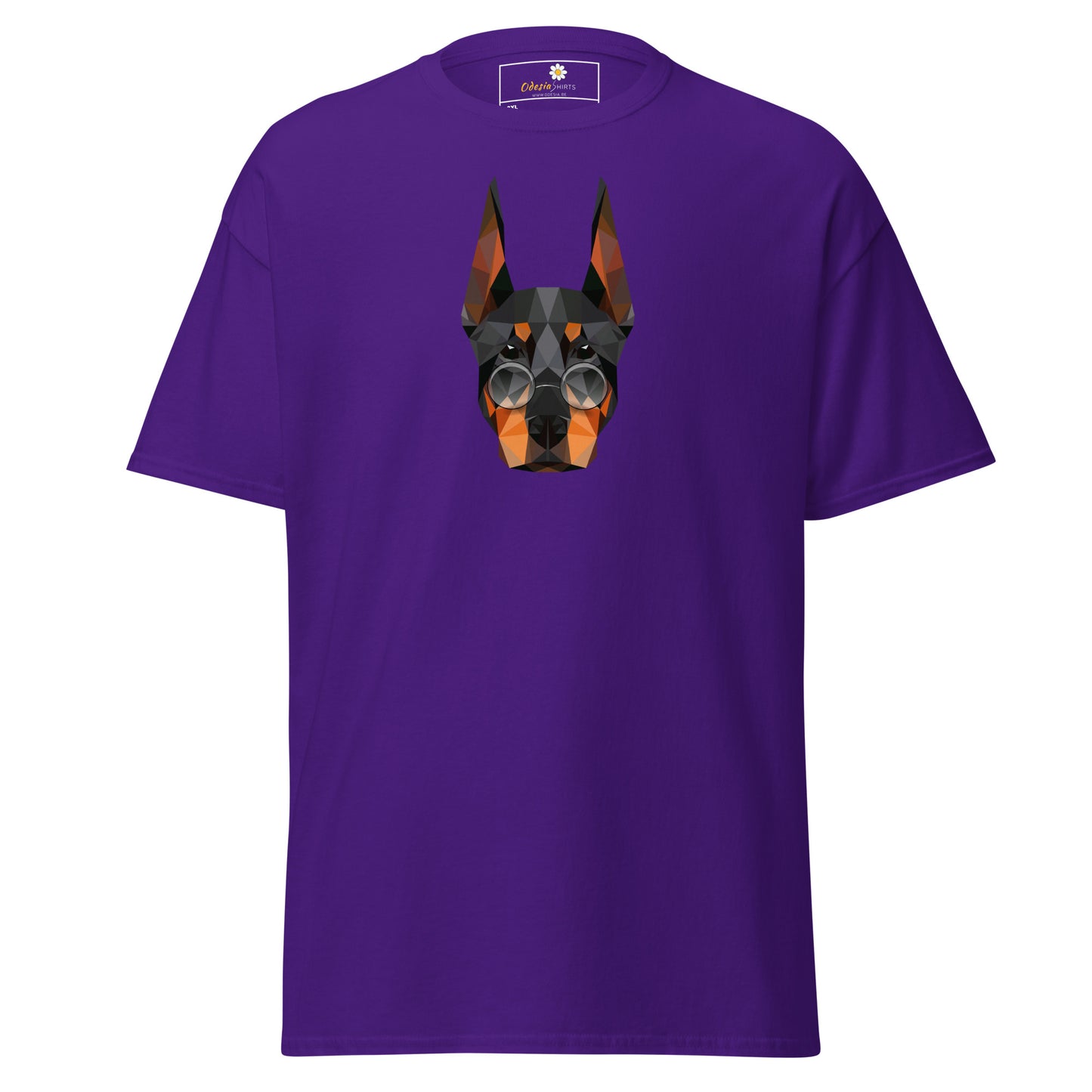 T-shirt classique unisexe - ANIMAUX TÊTE DE CHIEN LUNETTES - GRAND